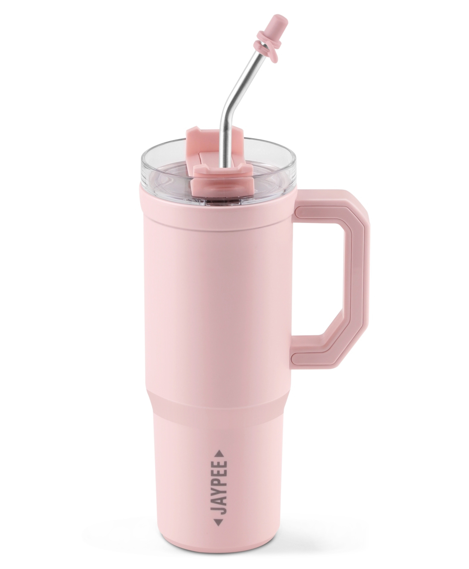 jaypee plus Jaypee Quencher PU Insulated Inner Stainless Steel Tumbler With Straw & Side Handle Spillproof Sipper for Adults, Office & Gym 650ml, PINK-picture-34
