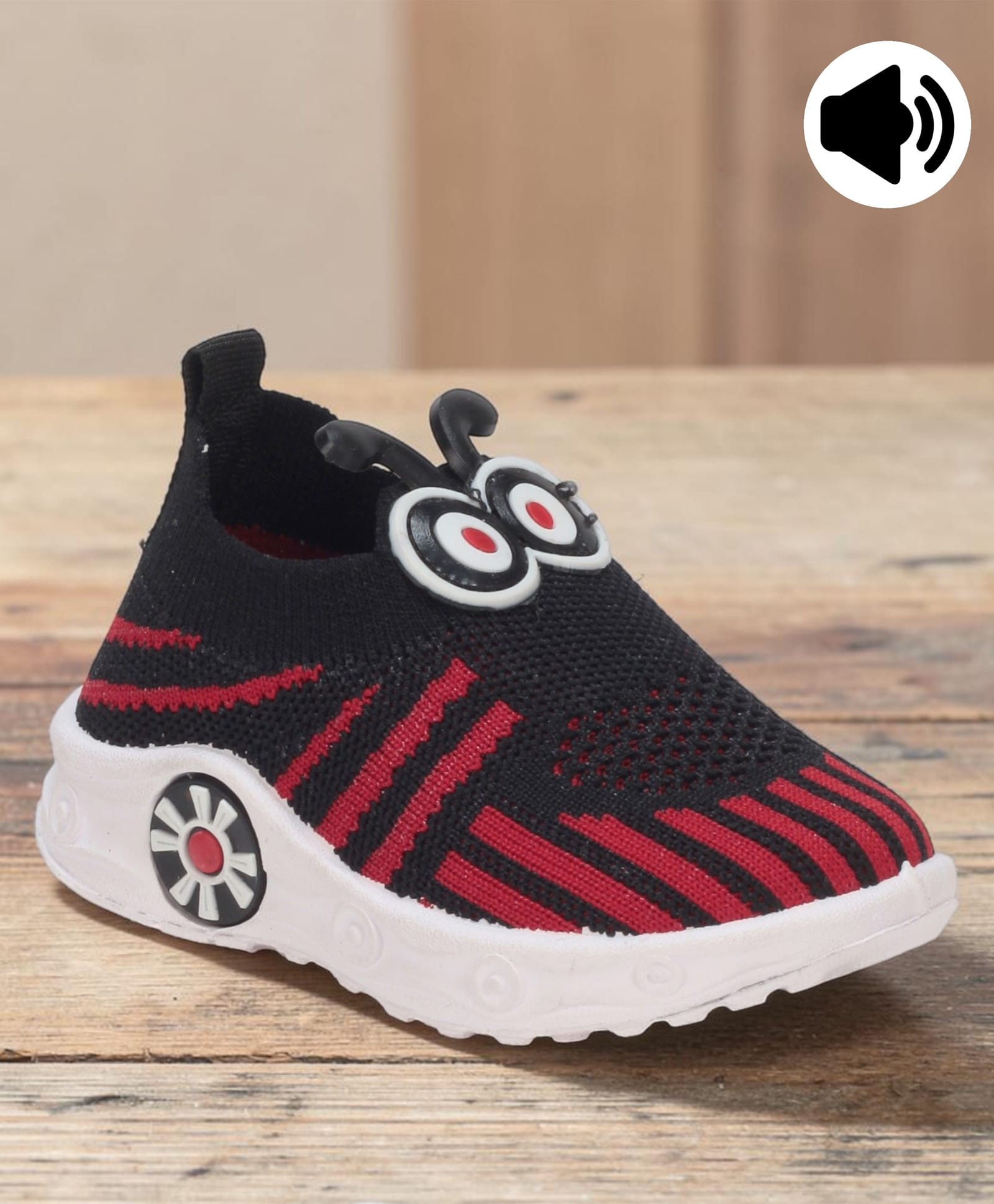 Lil Lollipop Cartoon Face Applique Detailed Slip On Musical Shoes - Black-picture-22