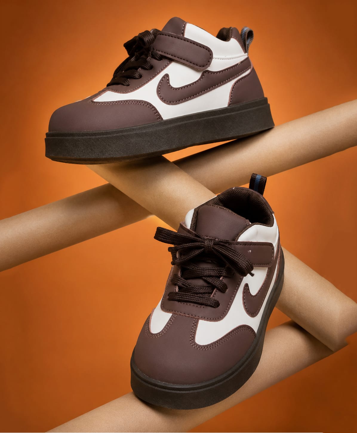 FEETWELL SHOES Abstract Detailed Velcro Closure Shoes - Brown-picture-21
