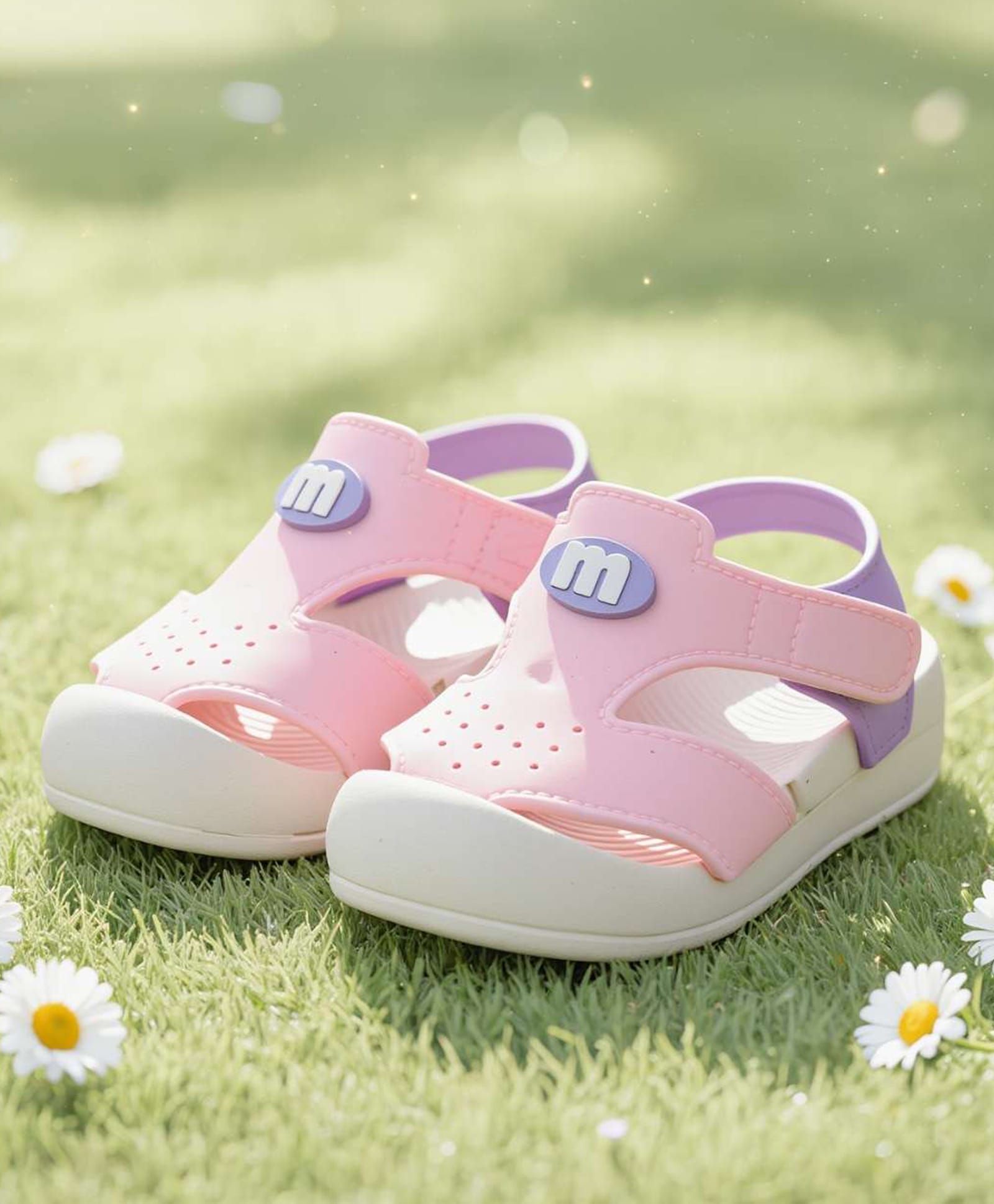 Yellow Bee Solid Velcro Closure Sandals - Pink-picture-41