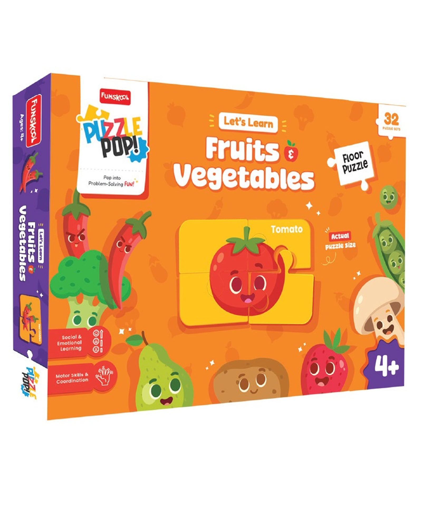Funskool - Set Of 32 Fruits And Vegetables Puzzles-picture-12