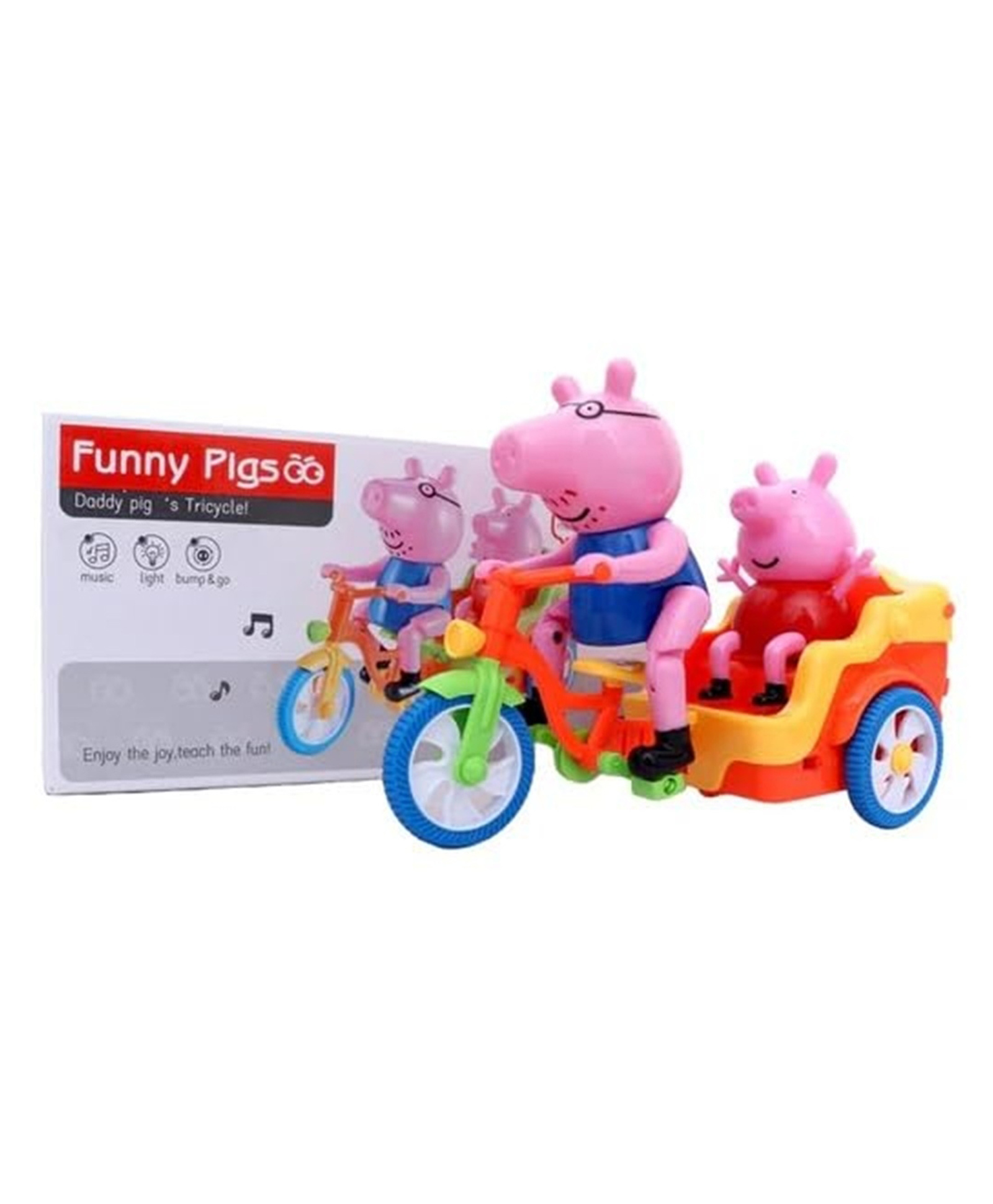 AKN TOYS Battery Operated Funny Pipa Auto Rickshaw Tricycle Toy Vehicle for Kids, with Light & Music and Bump & go Action - PACK OF - 1 - ( COLOR AND DESIGN MAY VARY )-picture-1