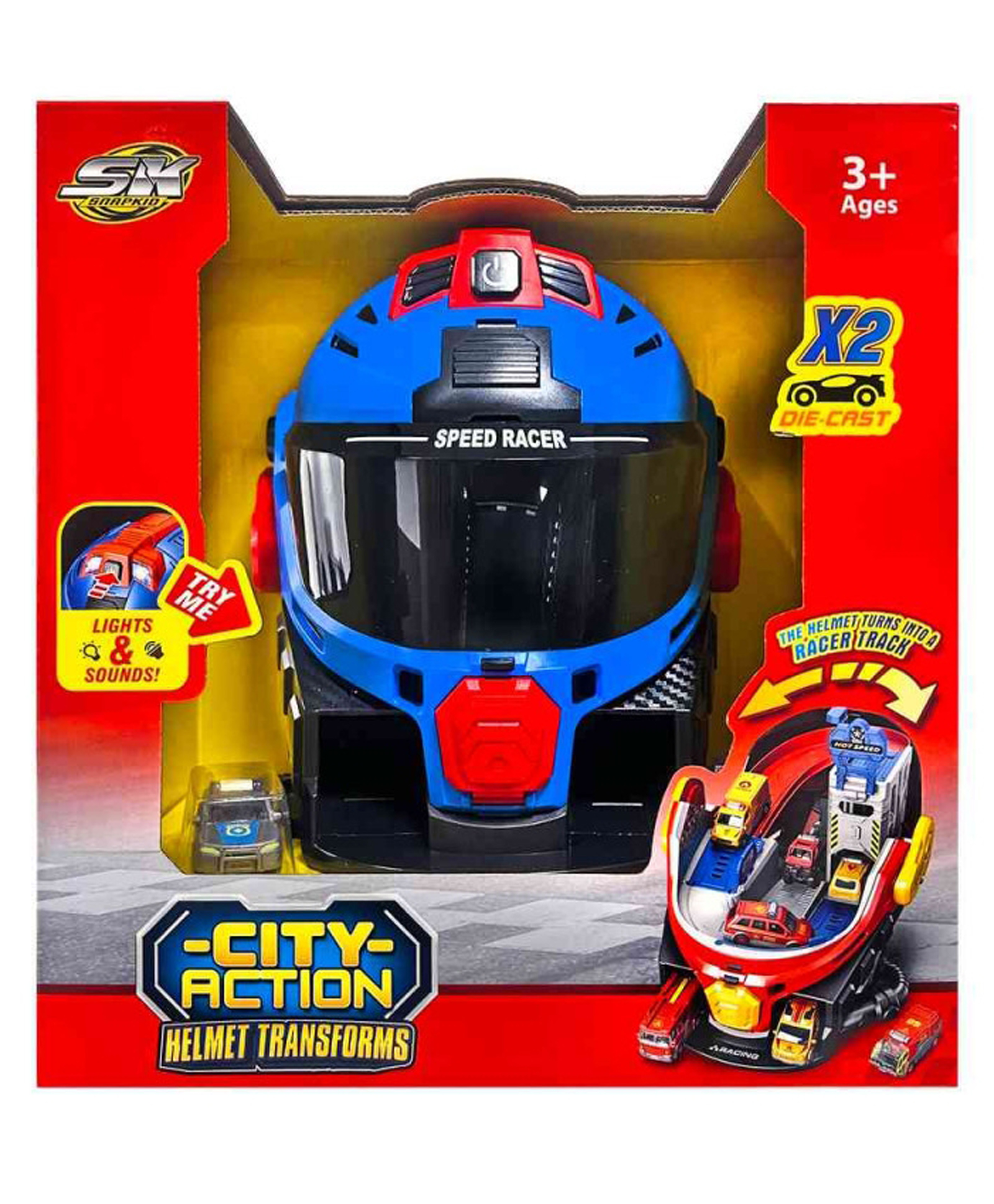 AKN TOYS Transforming set with a helmet and a race track. - PACK OF - 1-picture-2