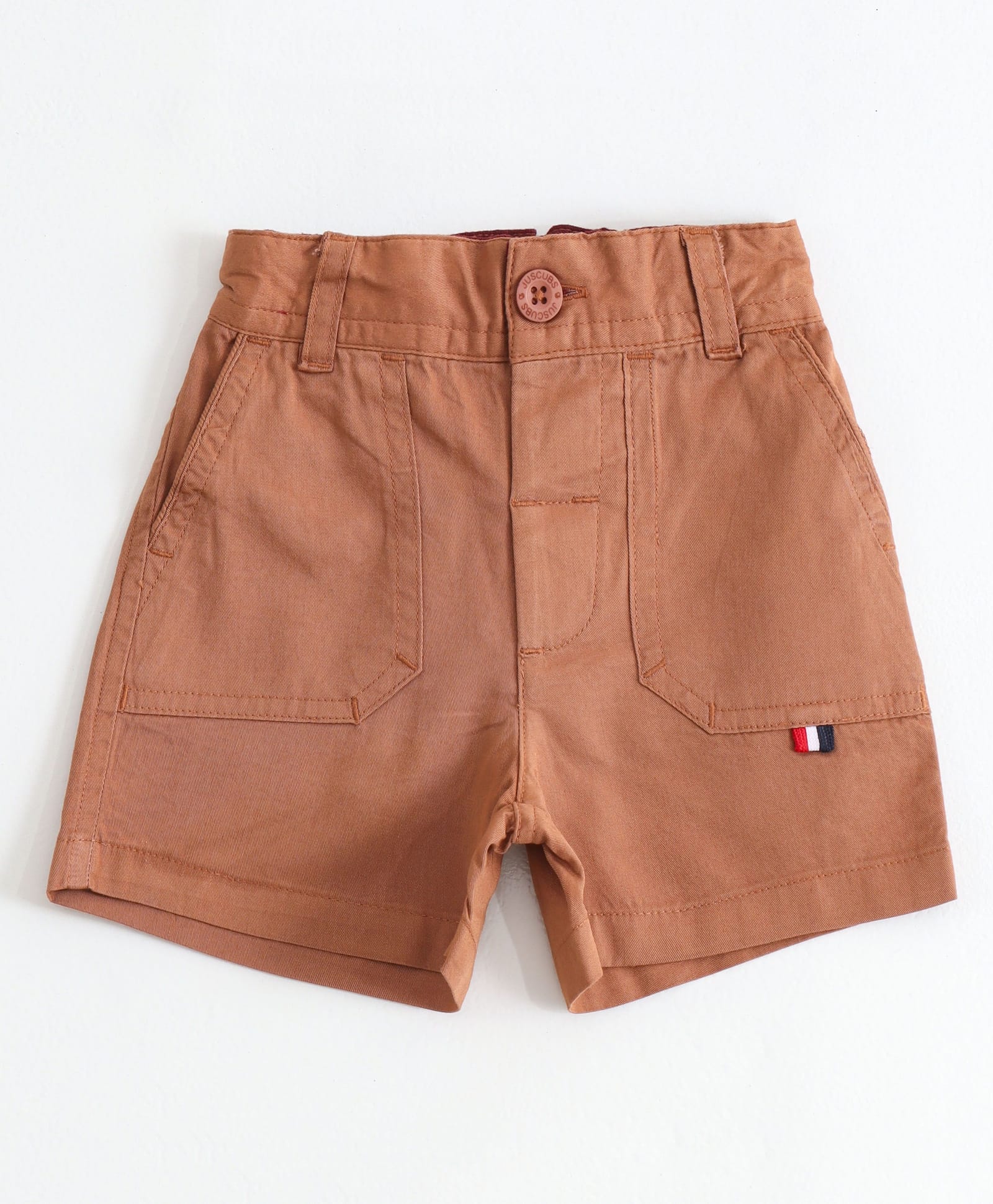 JusCubs Cotton Woven Solid Shorts - Brown-picture-26