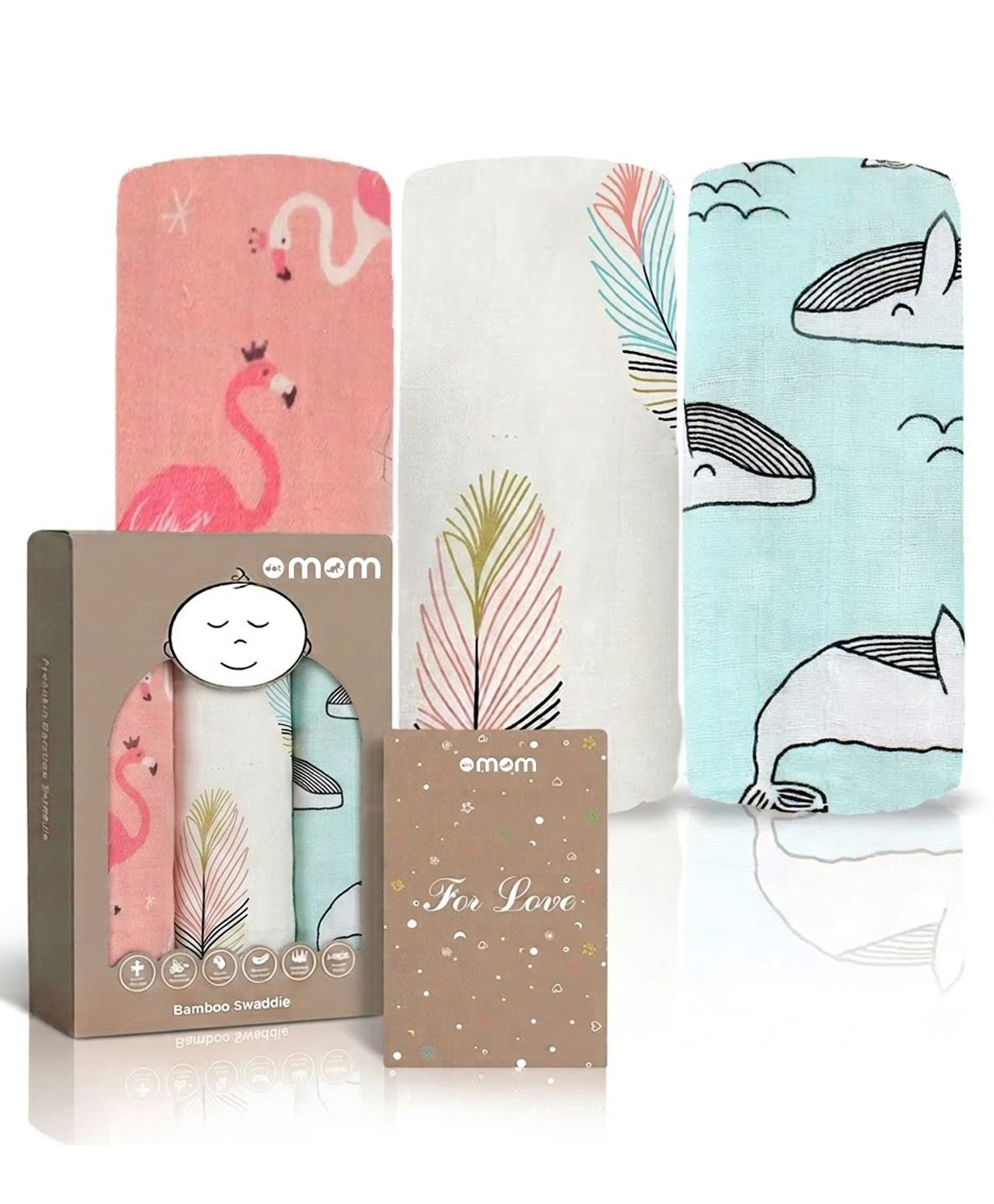 DOTMOM Premium Organic Bamboo Super-soft Swaddle Wrapper & Receiving Blanket, Pack of 3 - Multicolour-image-38
