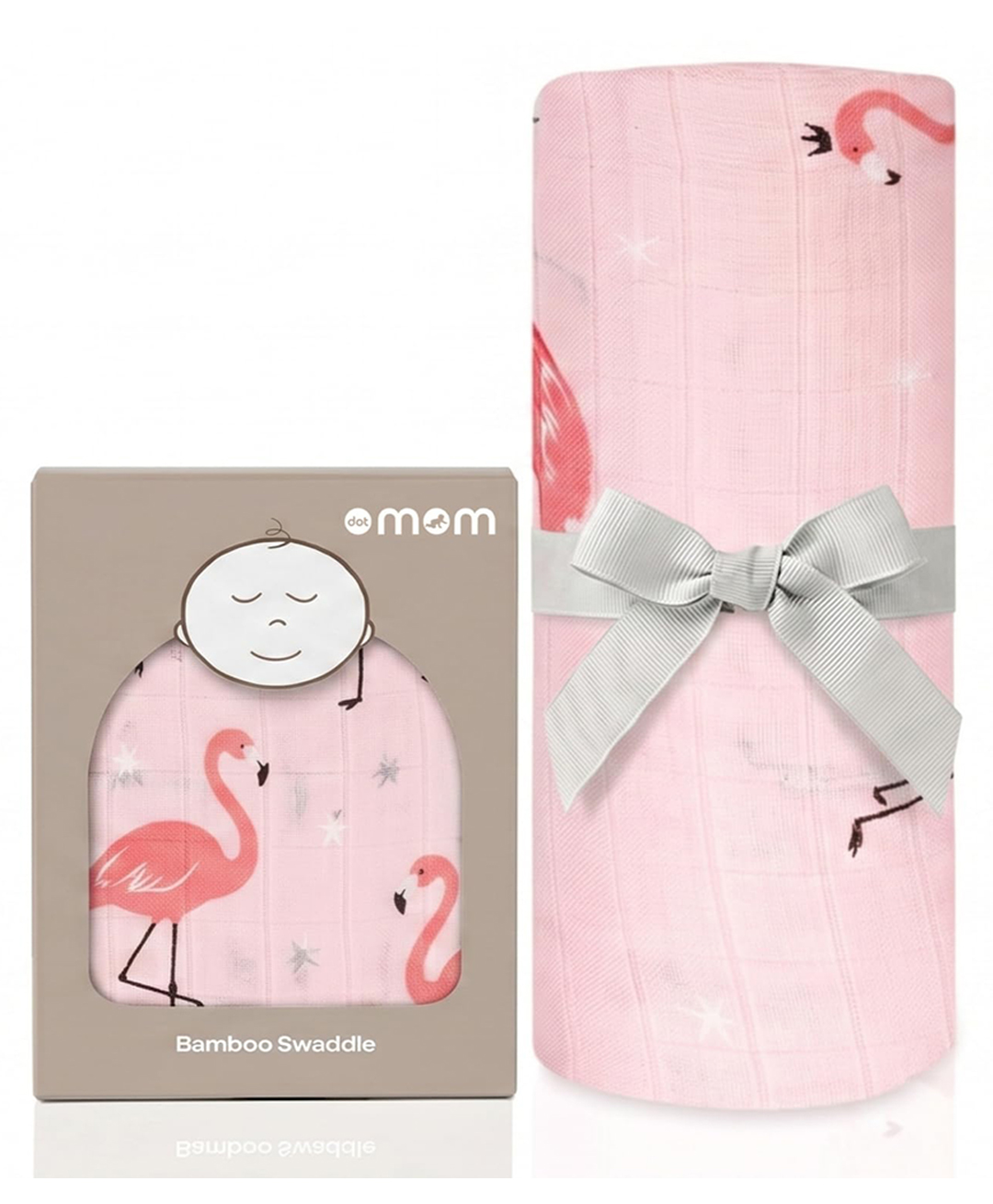 DOTMOM Premium Organic Bamboo Super-soft Swaddle Wrapper & Receiving Blanket - Pink Flamingo-image-45