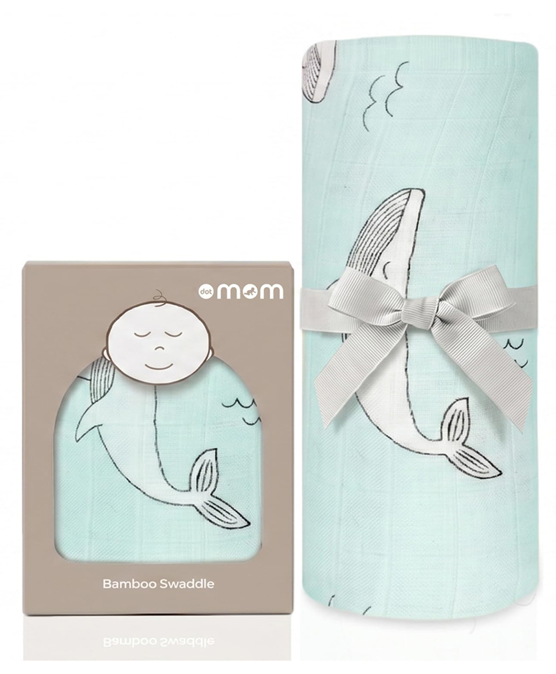DOTMOM Premium Organic Bamboo Super-soft Swaddle Wrapper & Receiving Blanket - Whale-image-47