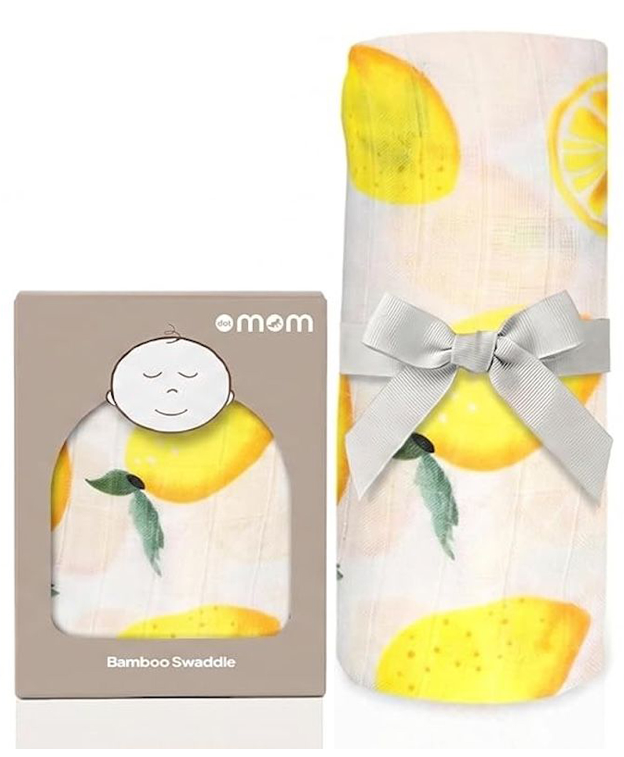 DOTMOM Premium Organic Bamboo Super-soft Swaddle Wrapper & Receiving Blanket - Lemon-image-44