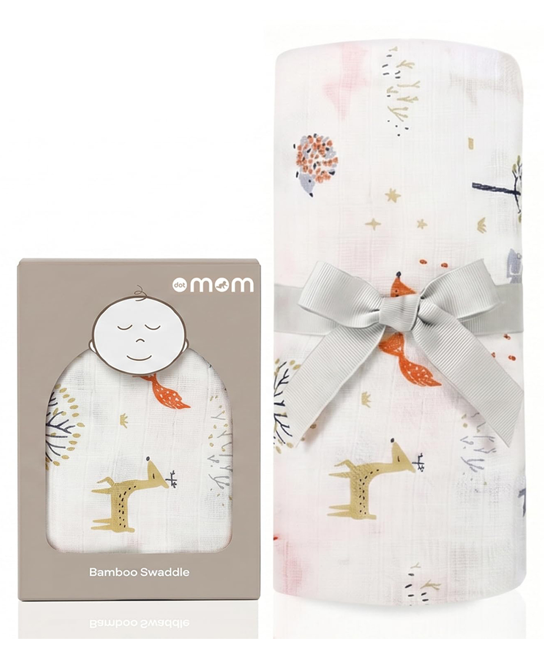 DOTMOM Premium Organic Bamboo Super-soft Swaddle Wrapper & Receiving Blanket - Fox-image-48