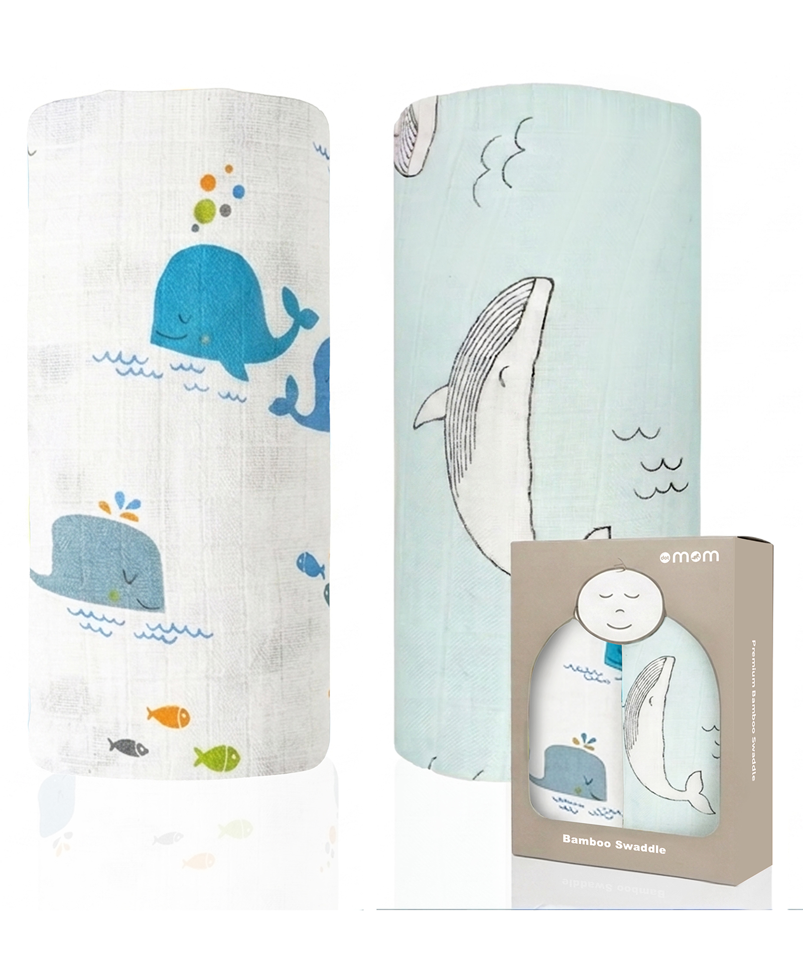 DOTMOM Premium Organic Bamboo Super-soft Swaddle Wrapper & Receiving Blanket, Pack of 2 - Multicolour-image-25