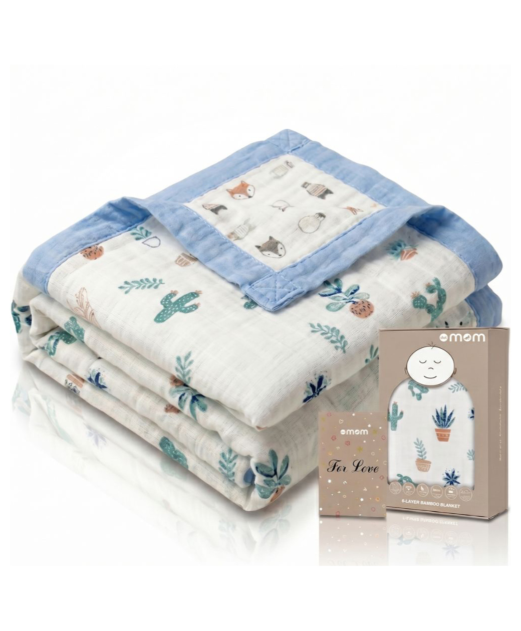 DOTMOM Premium Organic Bamboo 6 Layered Highly Breathable & Antibacterial Reversible Blanket - 0 to 3 Years-image-35