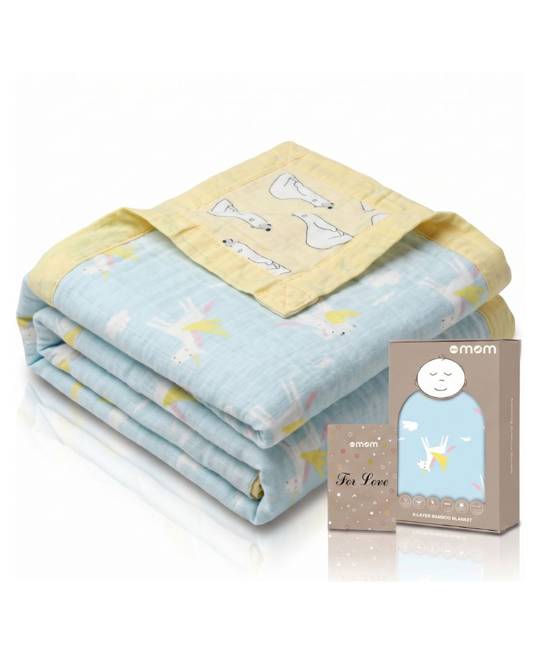 DOTMOM Premium Organic Bamboo 6 Layered Highly Breathable & Antibacterial Reversible Blanket - 0 to 3 Years-image-36