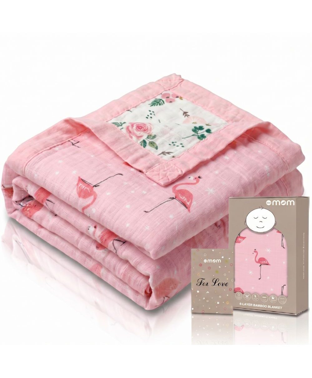 DOTMOM Premium Organic Bamboo 6 Layered Highly Breathable & Antibacterial Reversible Blanket - 0 to 3 Years-image-30