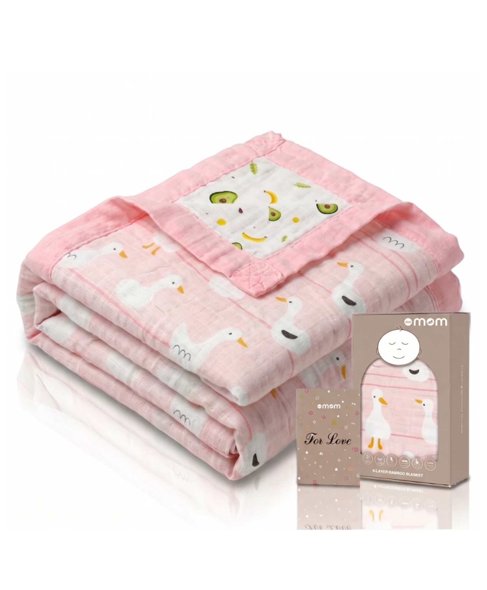 DOTMOM Premium Organic Bamboo 6 Layered Highly Breathable & Antibacterial Reversible Blanket - 0 to 3 Years-image-4