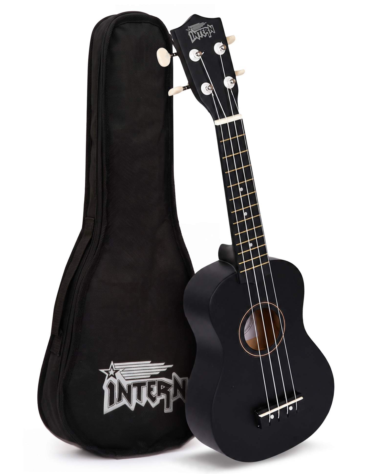 INTERN 21 Inch Soprano Ukulele with Bag - Black-image-25