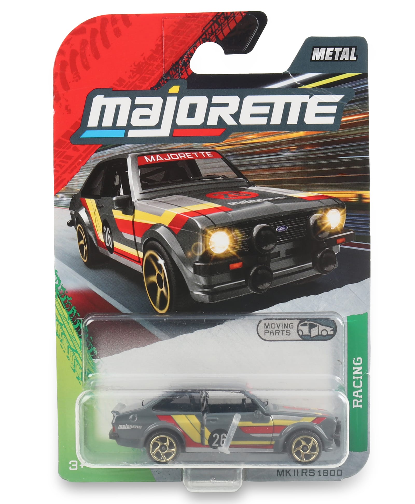 Majorette Ford Escort MK II RS 1800 Die Cast Racing Car with Free Wheel Moving Feature Grey-picture-8