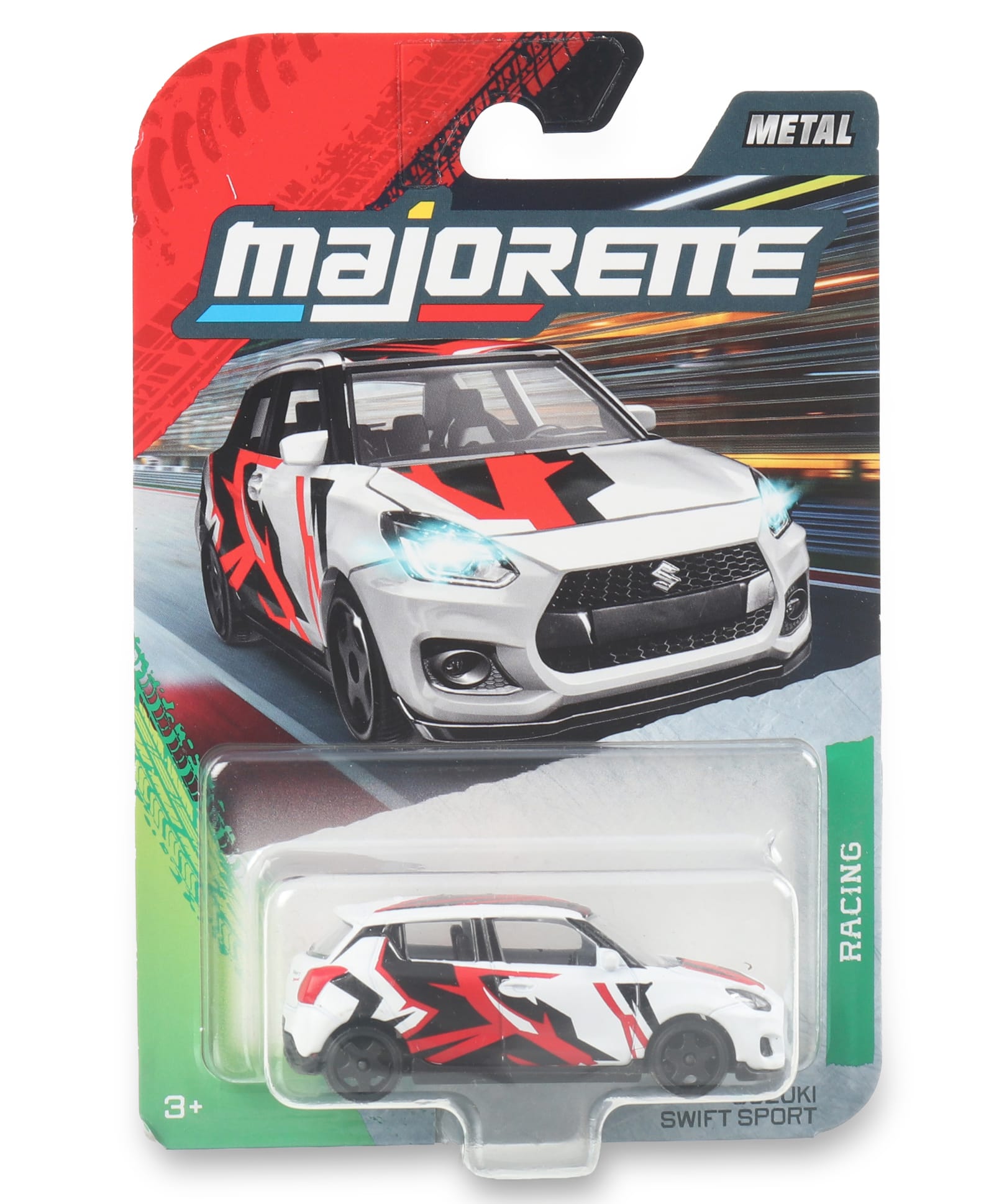 Majorette Suzuki Swift Sport Die Cast Car with Free Wheel Moving Feature Red White Racing Toy-picture-45