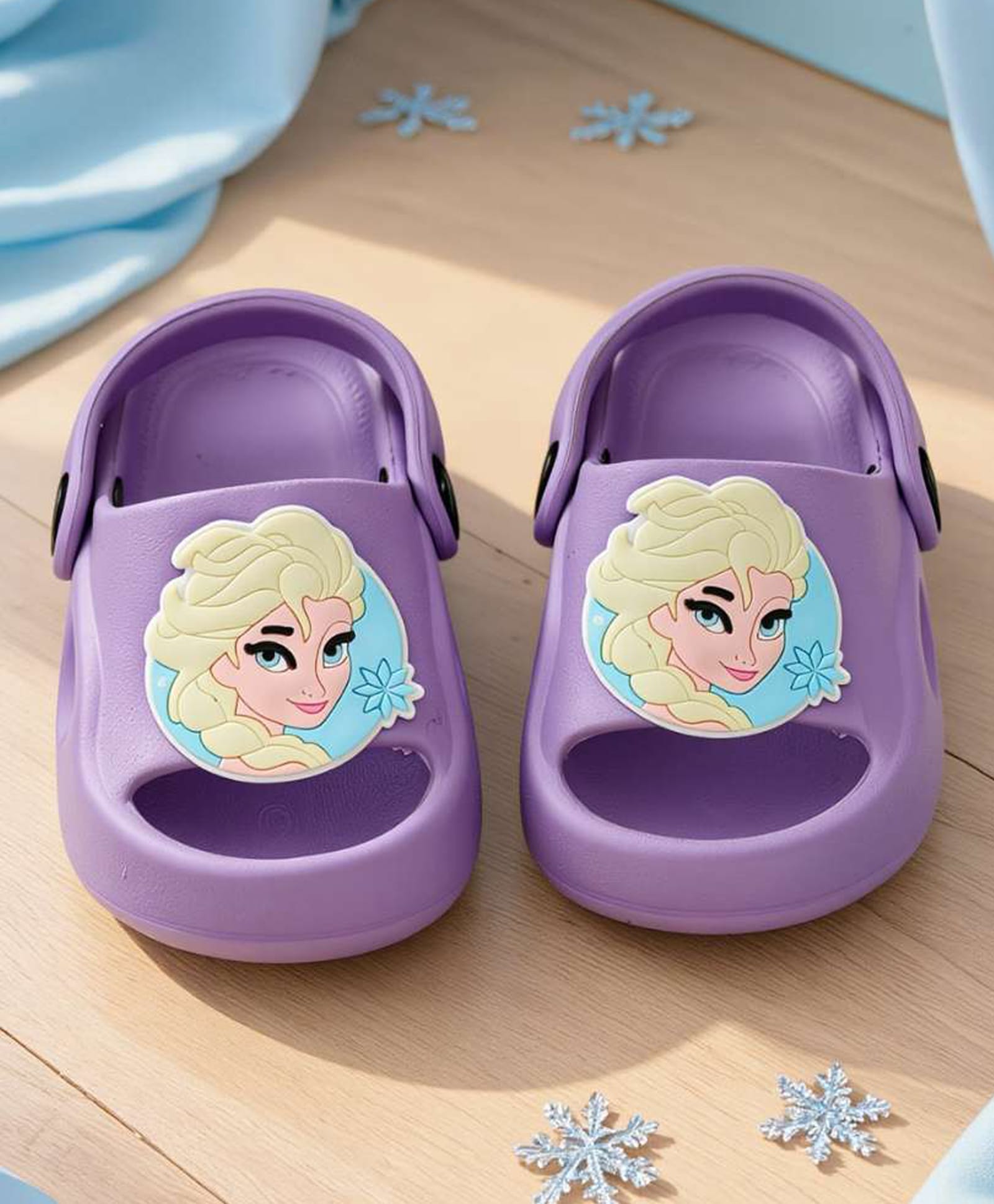 Yellow Bee Disney Frozen Featuring Elsa Applique Detailed Slingback Sandals - Purple-picture-31