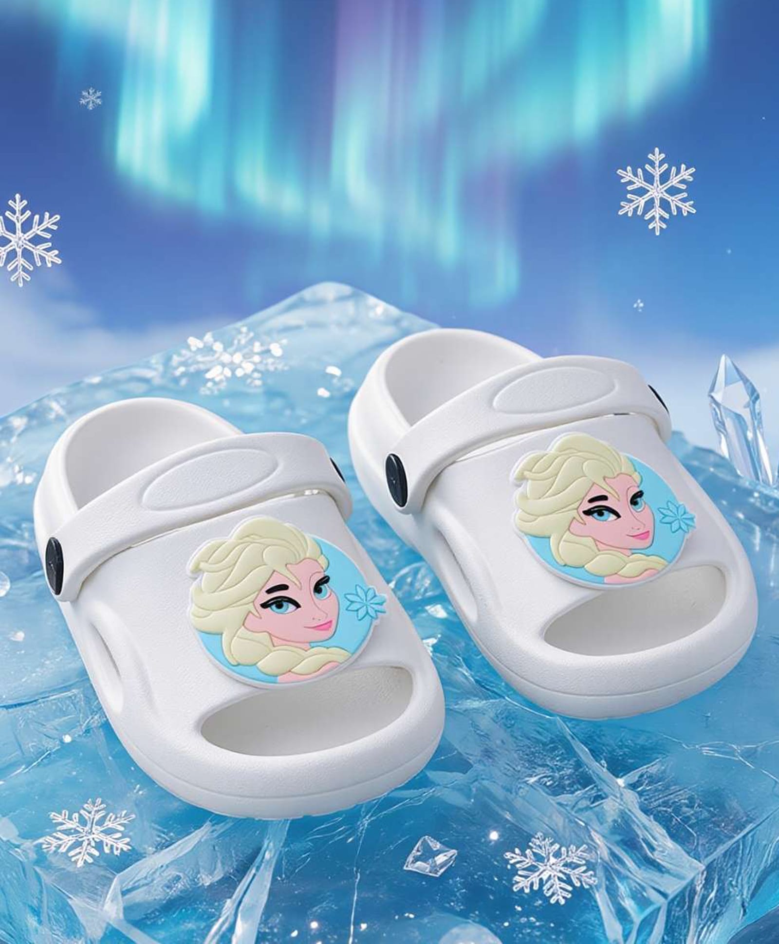 Yellow Bee Disney Frozen Featuring Elsa Applique Detailed Slingback Sandals - White-picture-37