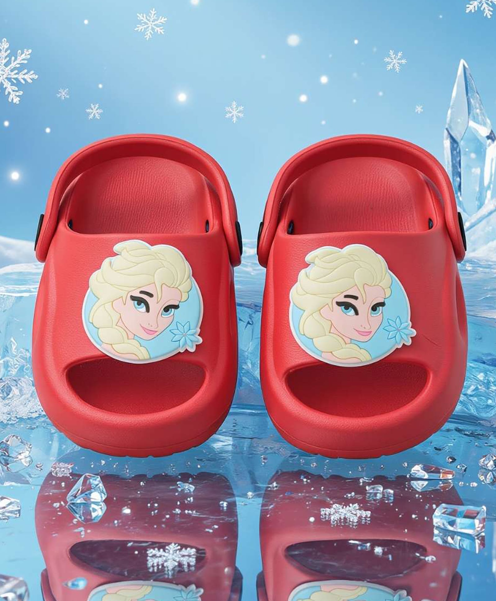 Yellow Bee Disney Frozen Featuring Elsa Applique Detailed Slingback Sandals - Red-picture-12