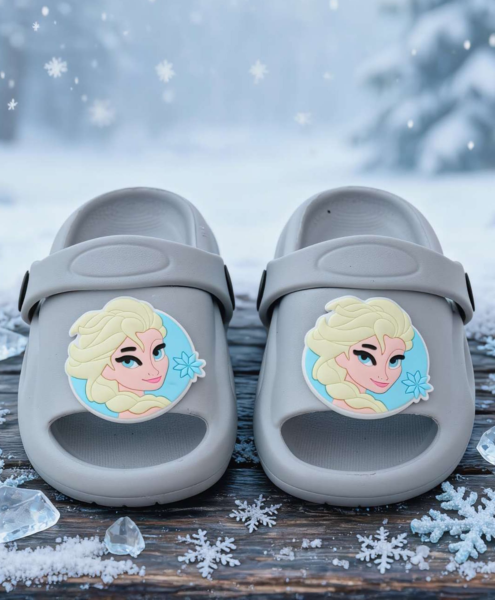 Yellow Bee Disney Frozen Featuring Elsa Applique Detailed Slingback Sandals - Grey-picture-14
