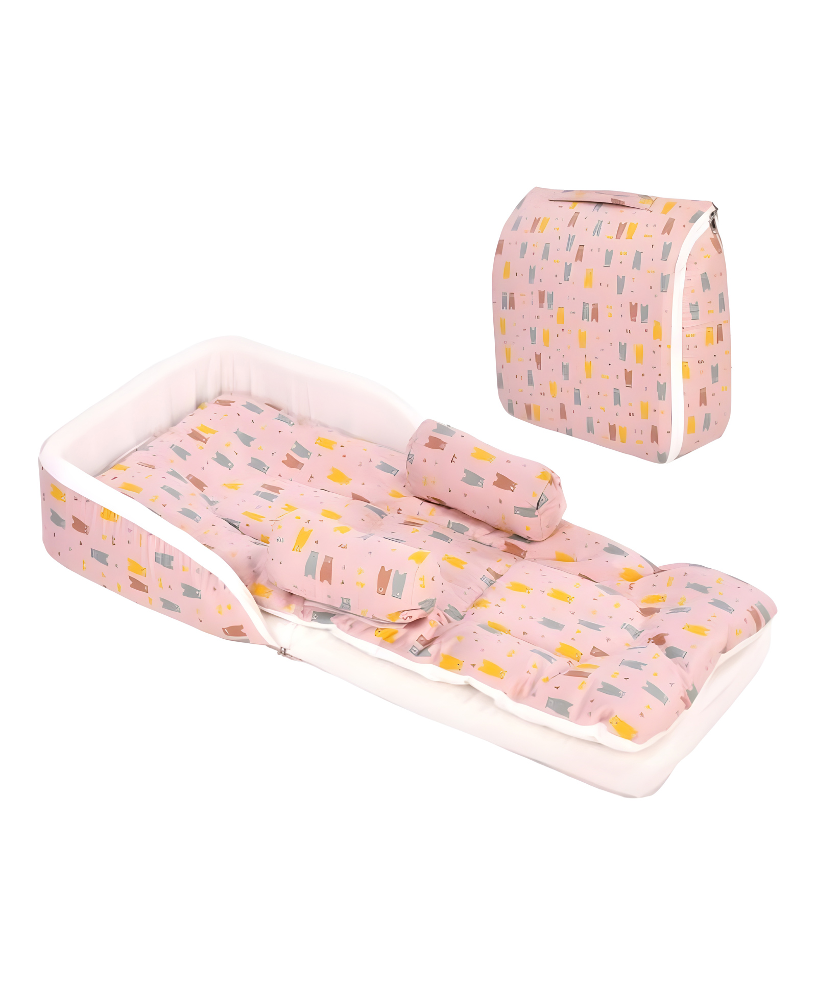 GRASPING FINGERS Baby Bed in a Bag with Bolster Cushions and Booster Pillow, Foldable Portable Newborn Sleeping Bed (0-6 Months)-image-3
