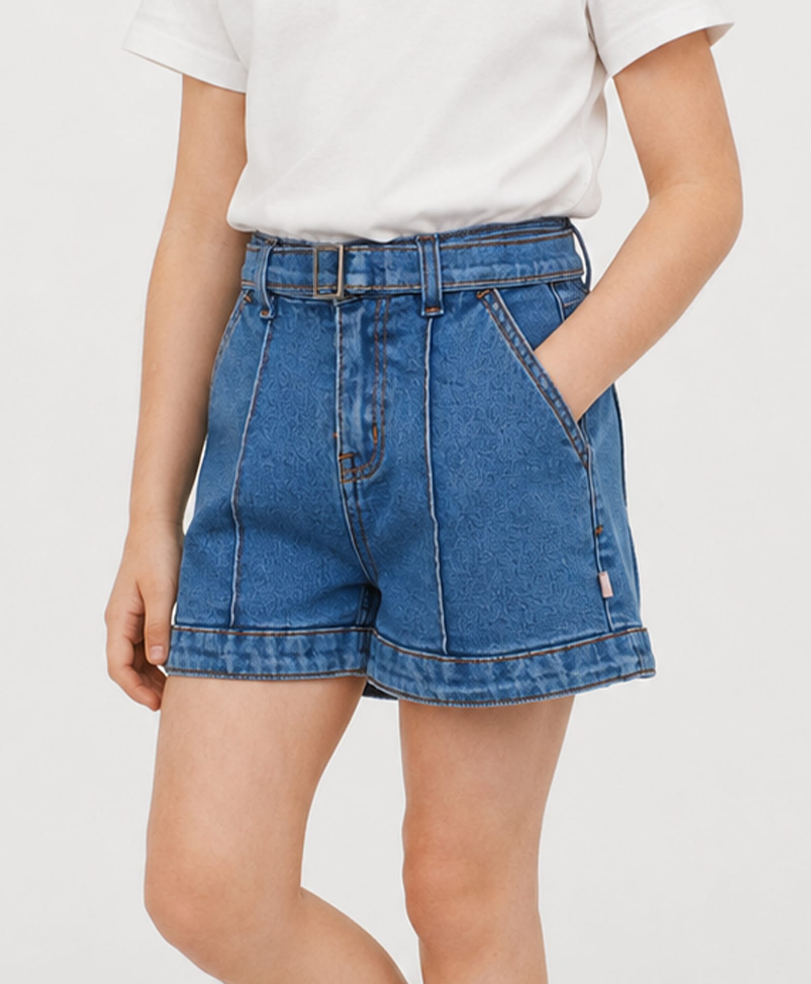 PURPLE UNITED KIDS Denim Mild Washed Shorts - Blue-picture-28