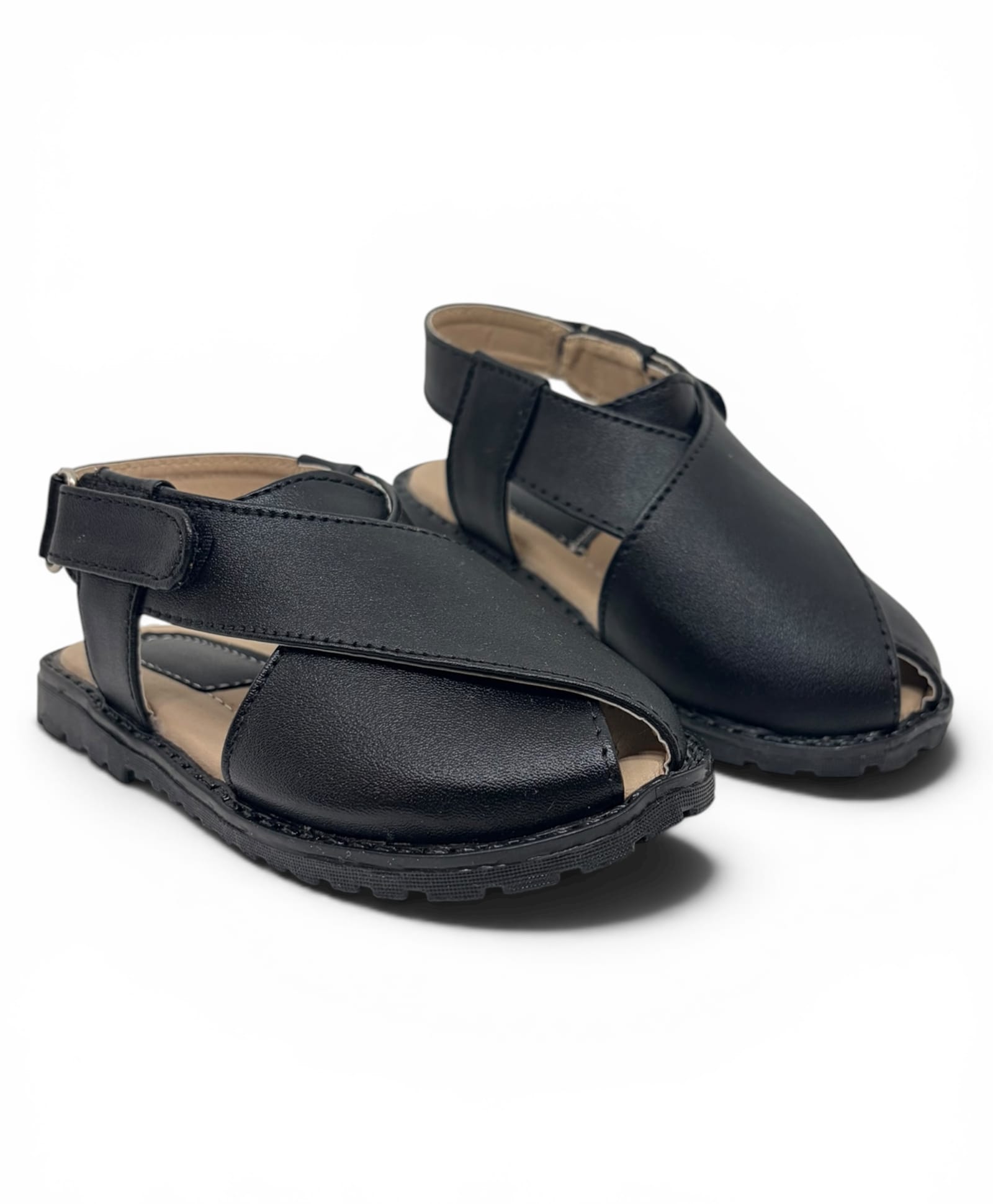 Lil Lollipop Solid Velcro Closure Mojaris - Black-picture-11