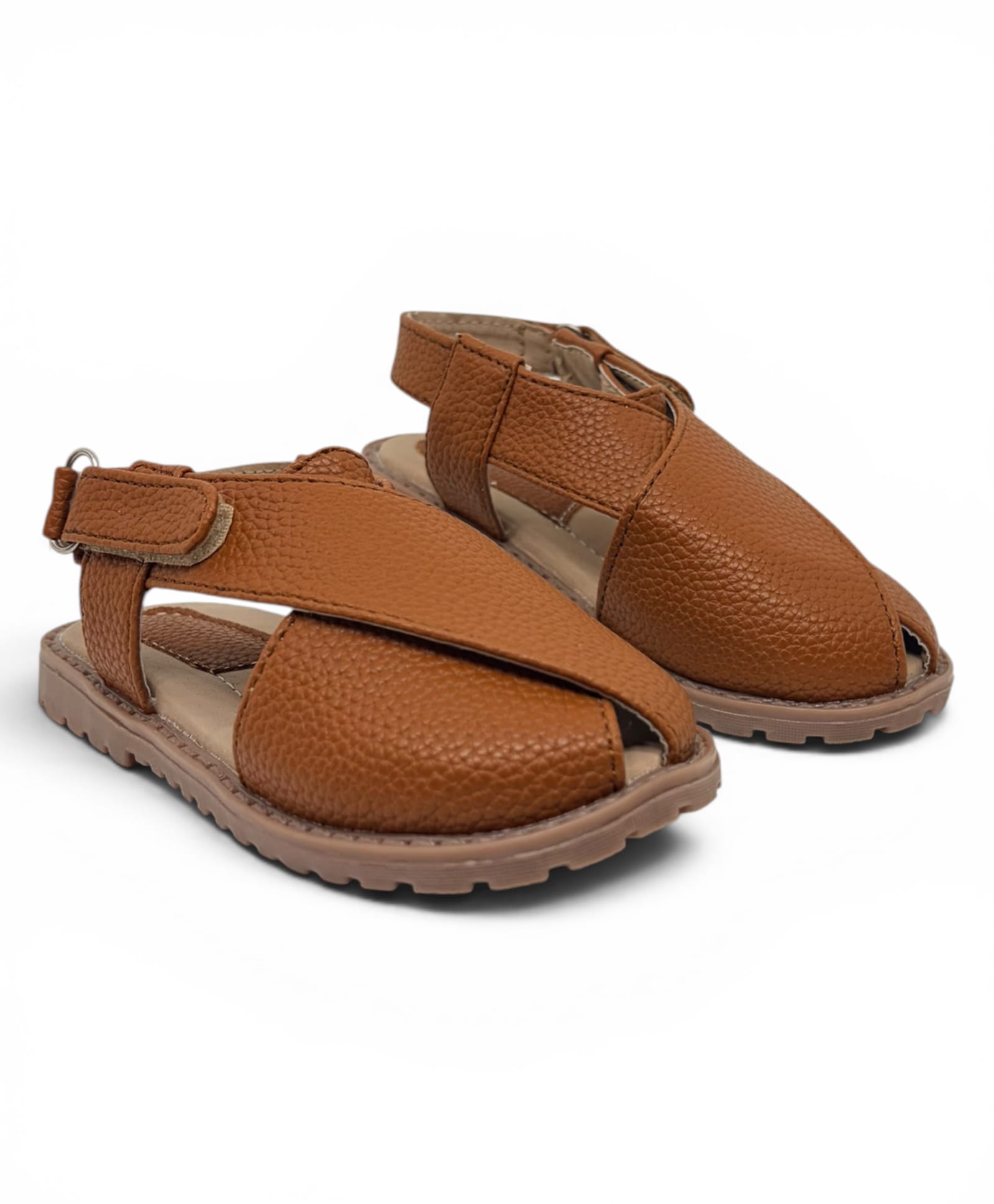 Lil Lollipop Abstract Designed Velcro Closure Mojaris - Tan-image-39