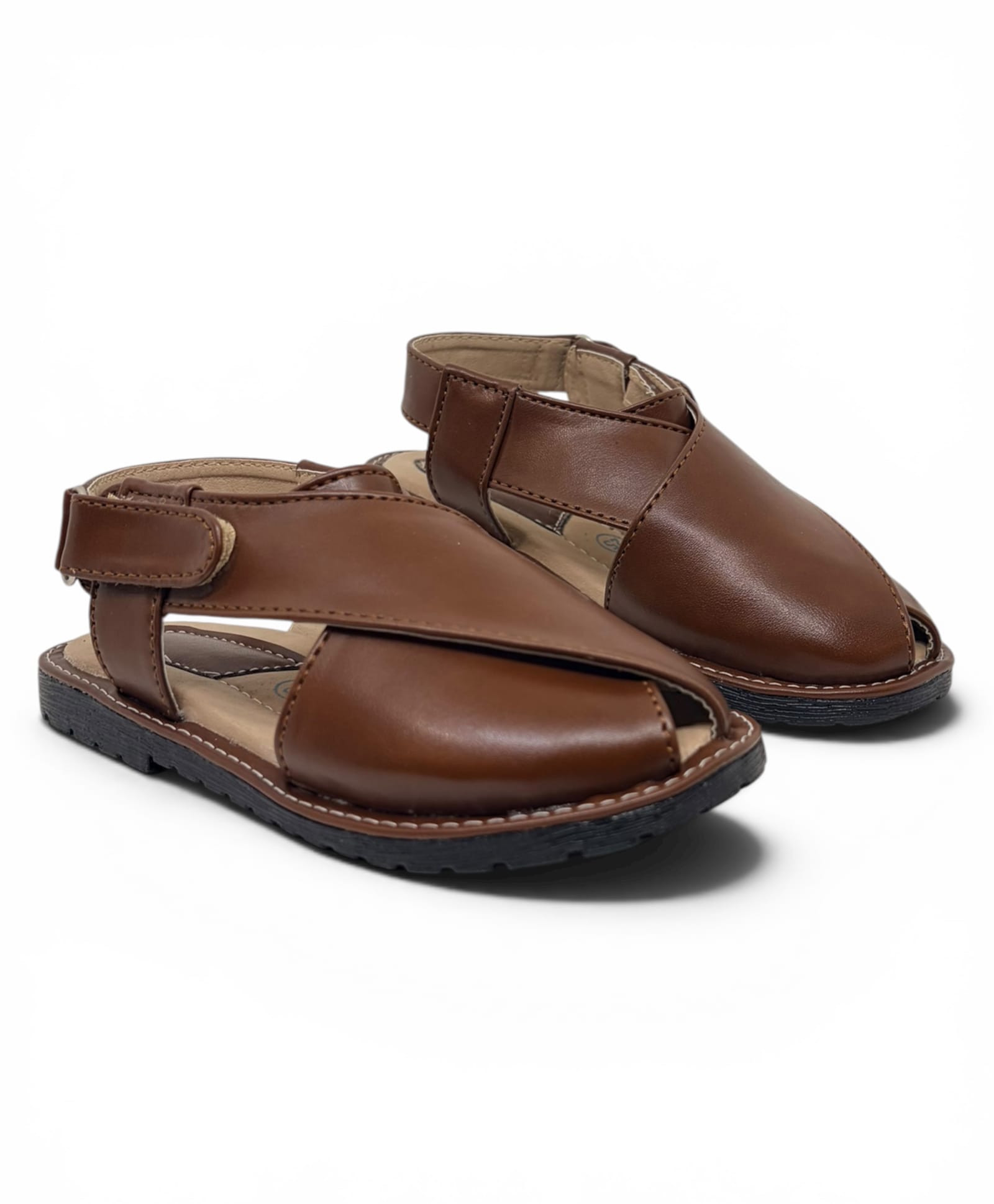 Lil Lollipop Solid Velcro Closure Mojaris - Brown-picture-14