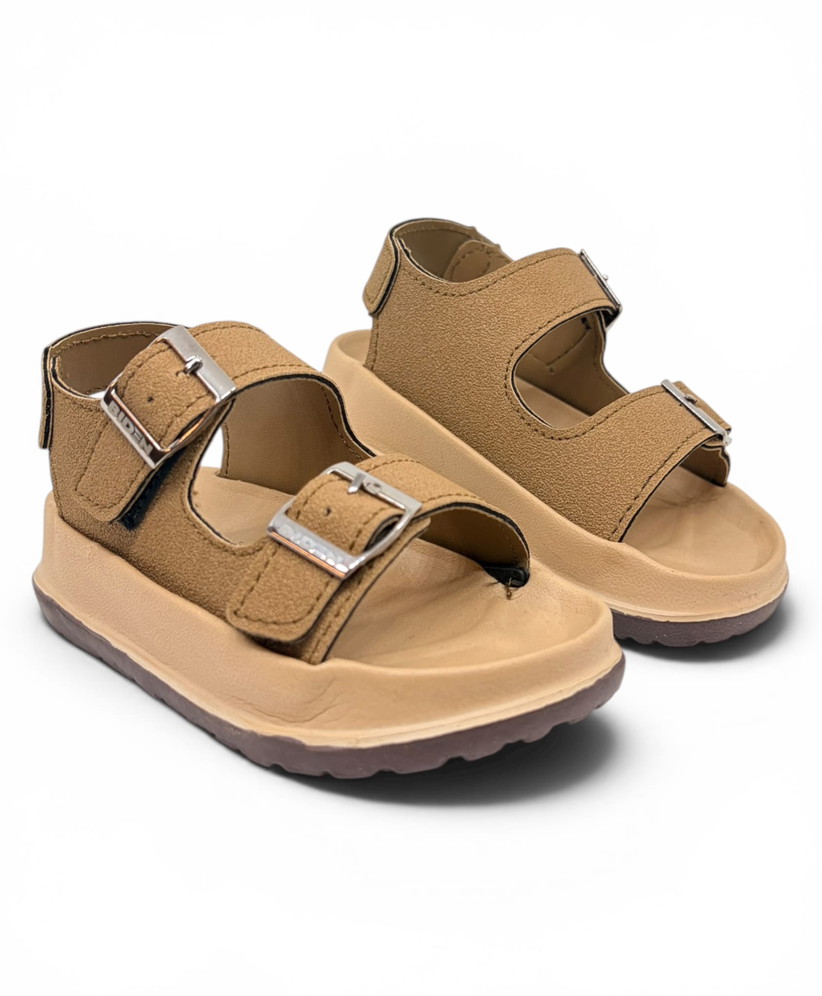 Lil Lollipop Solid Buckle Closure Sandals - Tan-image-46