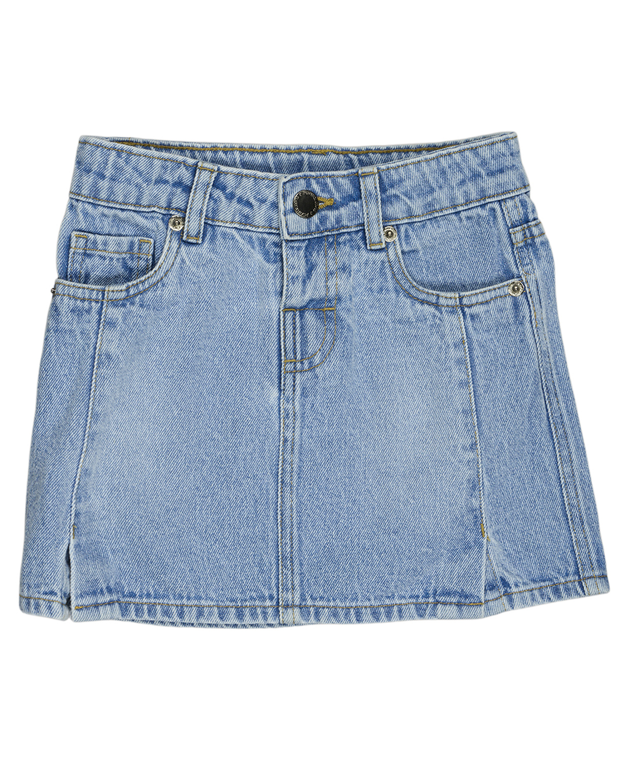 Pantaloons Junior Cotton Woven Solid Washed Skirt - Light Blue-picture-28