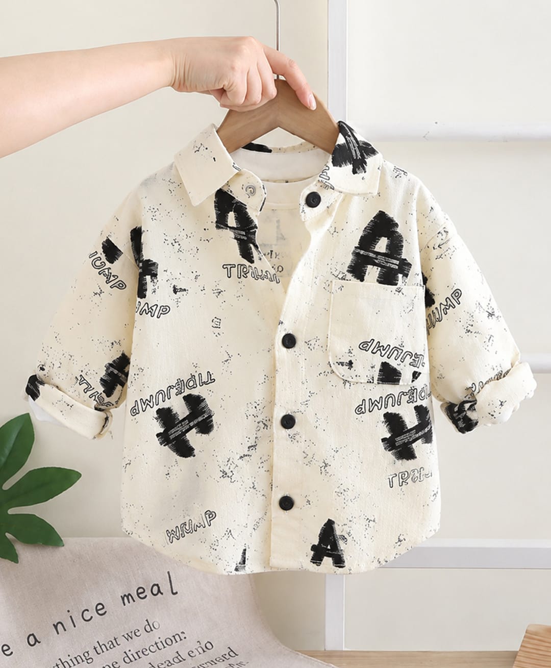 Googo Gaaga Cotton Knit Half Sleeves Abstract Printed Shirt - White-picture-17