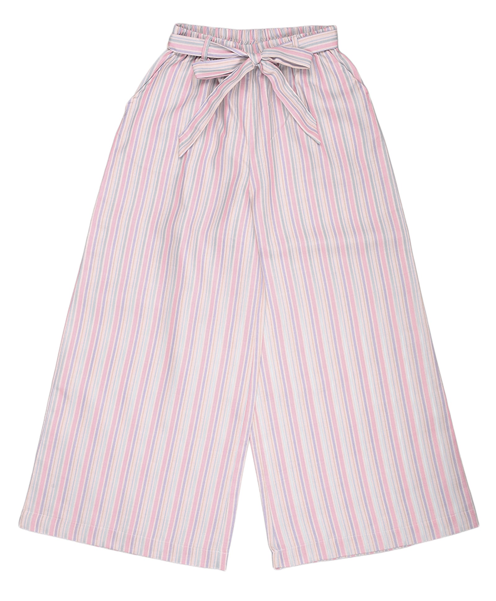 Akkriti by Pantaloons Cotton Flax Woven Striped Palazzo - Pink-picture-16