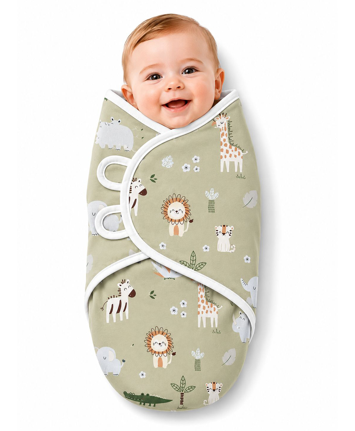 BRANDONN 100% Cotton Swaddle Wrapper Printed Set of 1 - Mud Green-picture-20