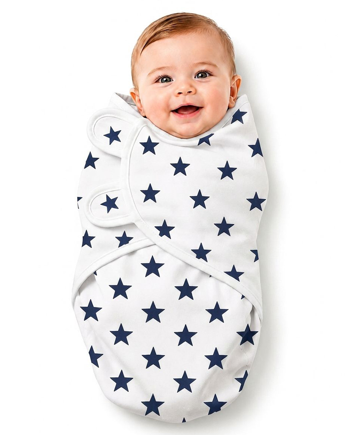 BRANDONN 100% Cotton Swaddle Wrapper Printed Set of 1 - White & Navyblue-picture-15