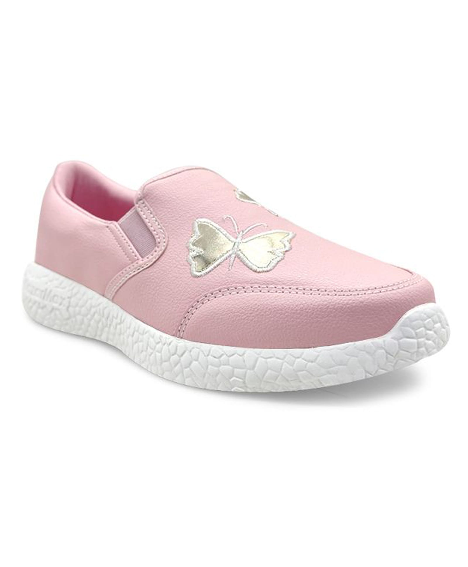 KazarMax Butterfly Embroidered Slip On Shoes - Peach-image-29