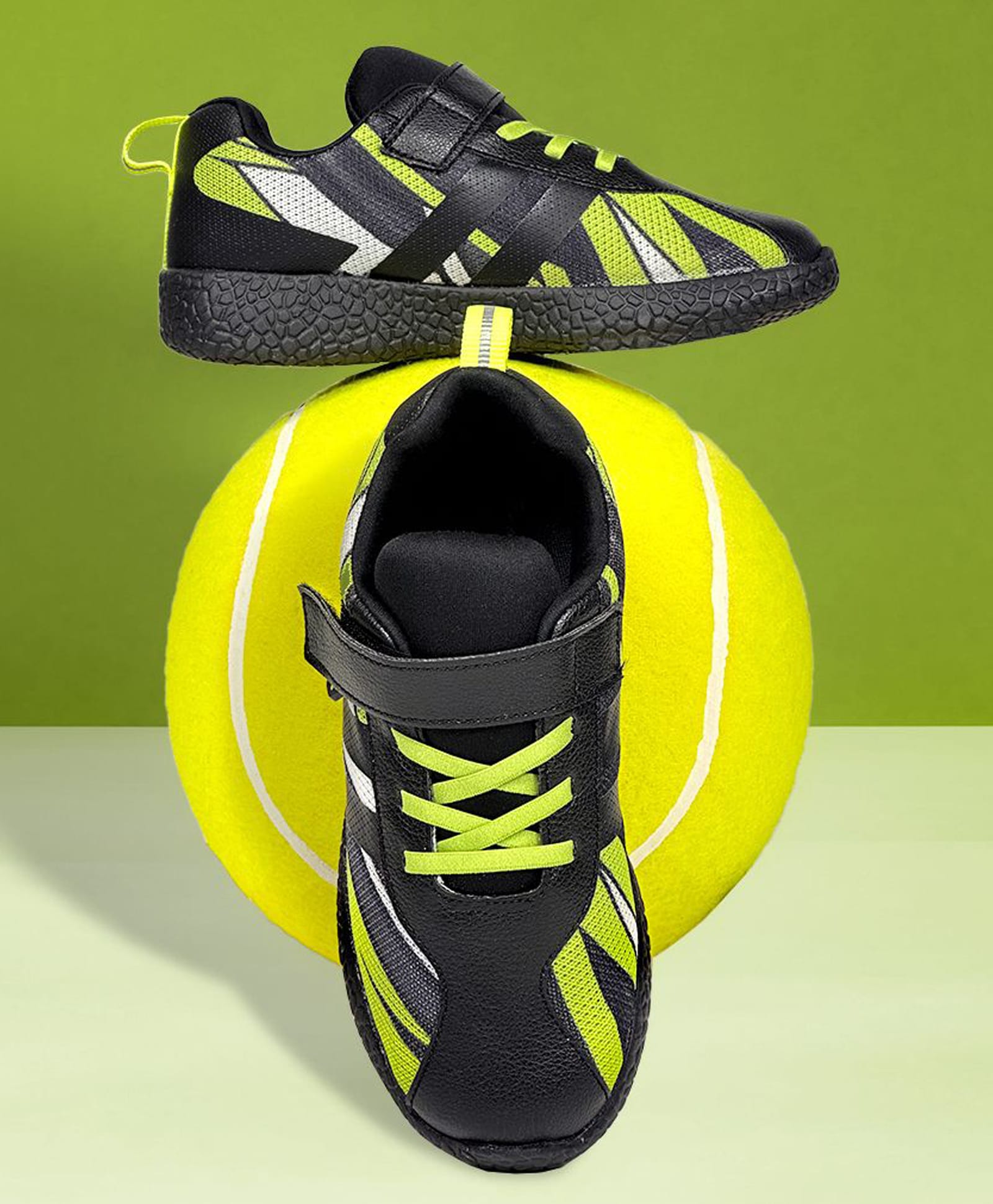 KazarMax Abstract Designed Velcro Closure Shoes - Black-image-35