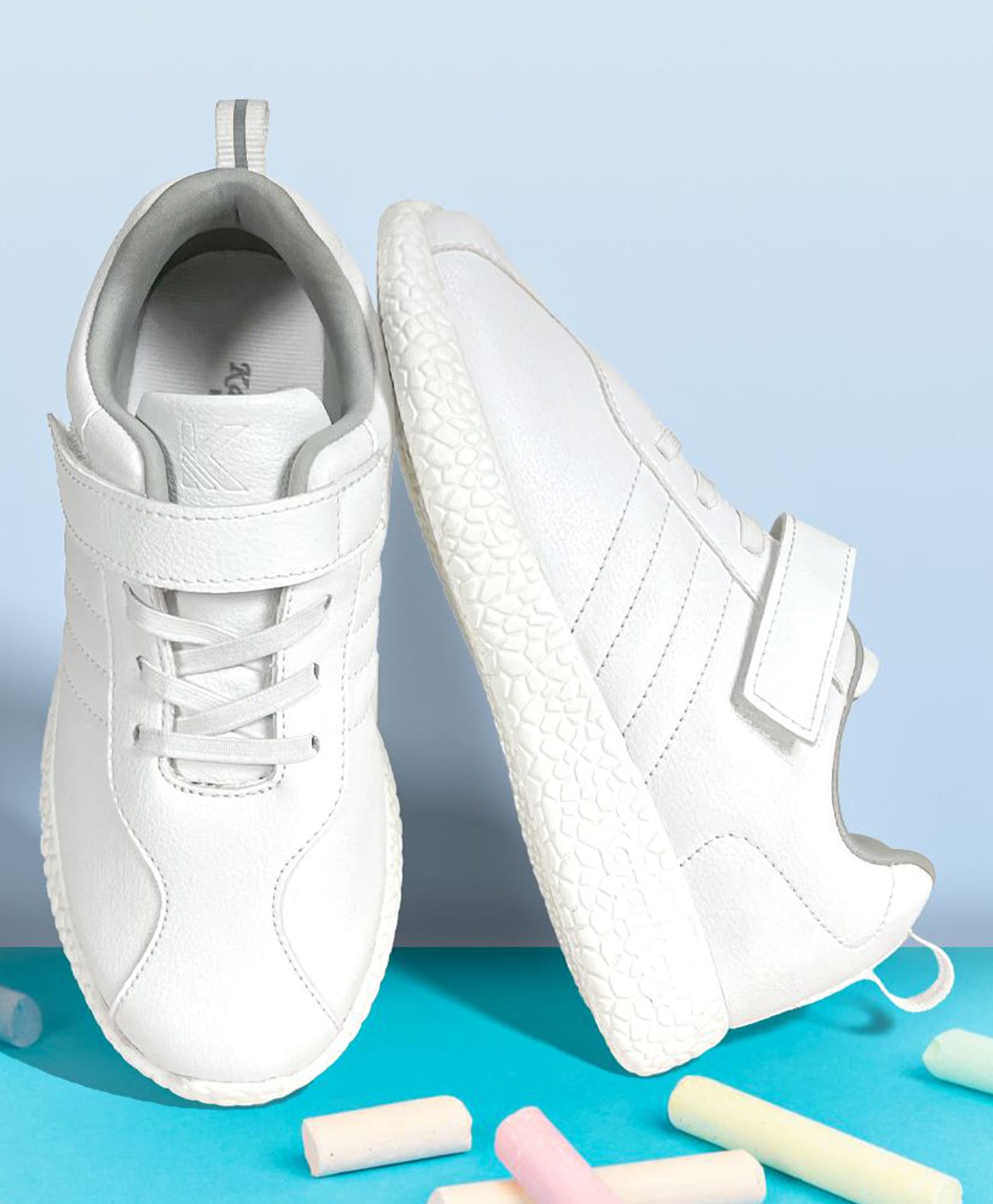 KazarMax Solid Velcro Closure Shoes - White-picture-23