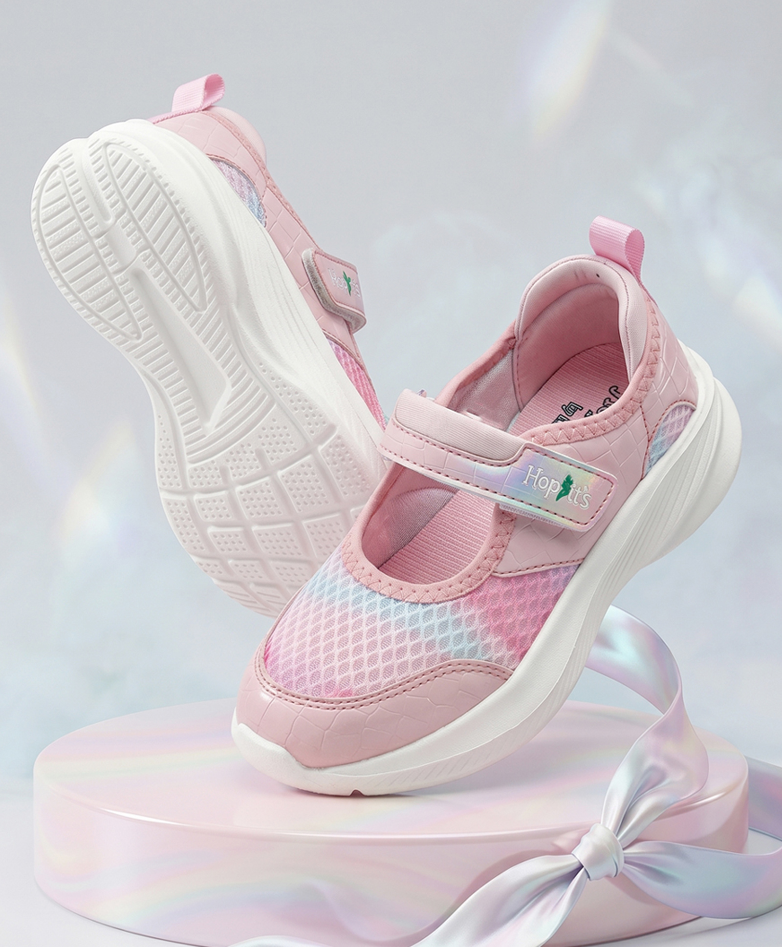 Hopits Mesh Detailed Velcro Closure Shoes - Peach-picture-27