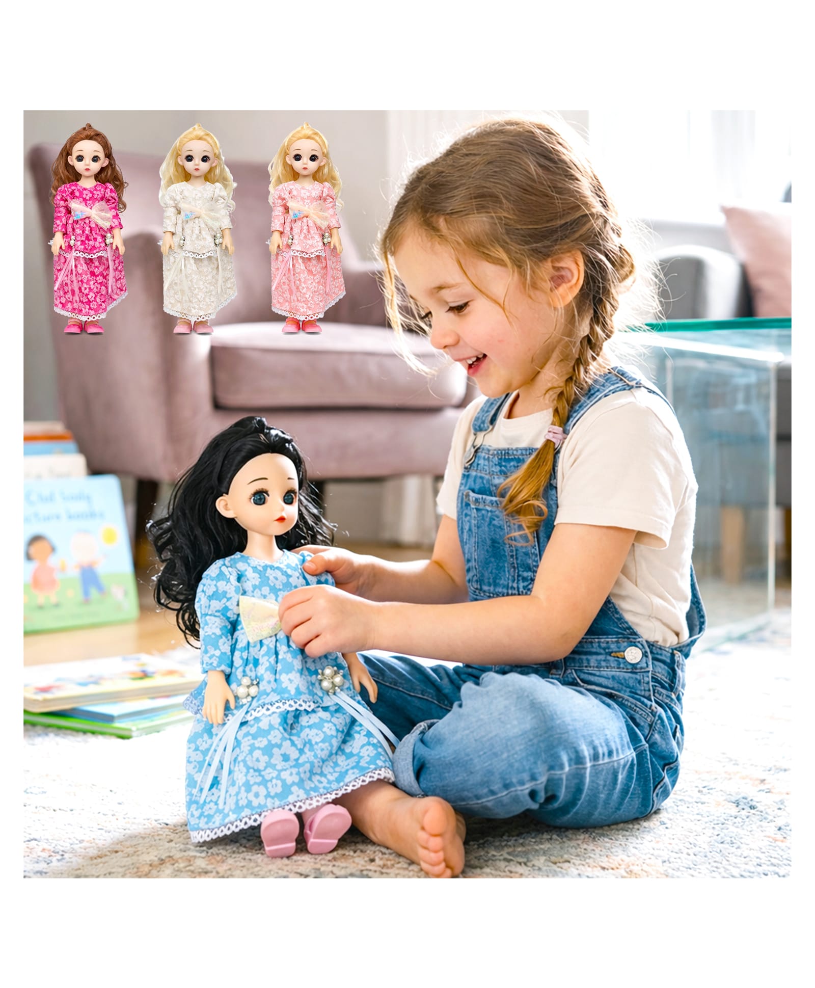 VGRASSP Fashion Doll Toy for Girls with Movable Hands, Legs and Head - Beautiful Princess Play Figure with Soft Hair and Stylish Outfit Companion Doll Gift - Color May Vary-image-38