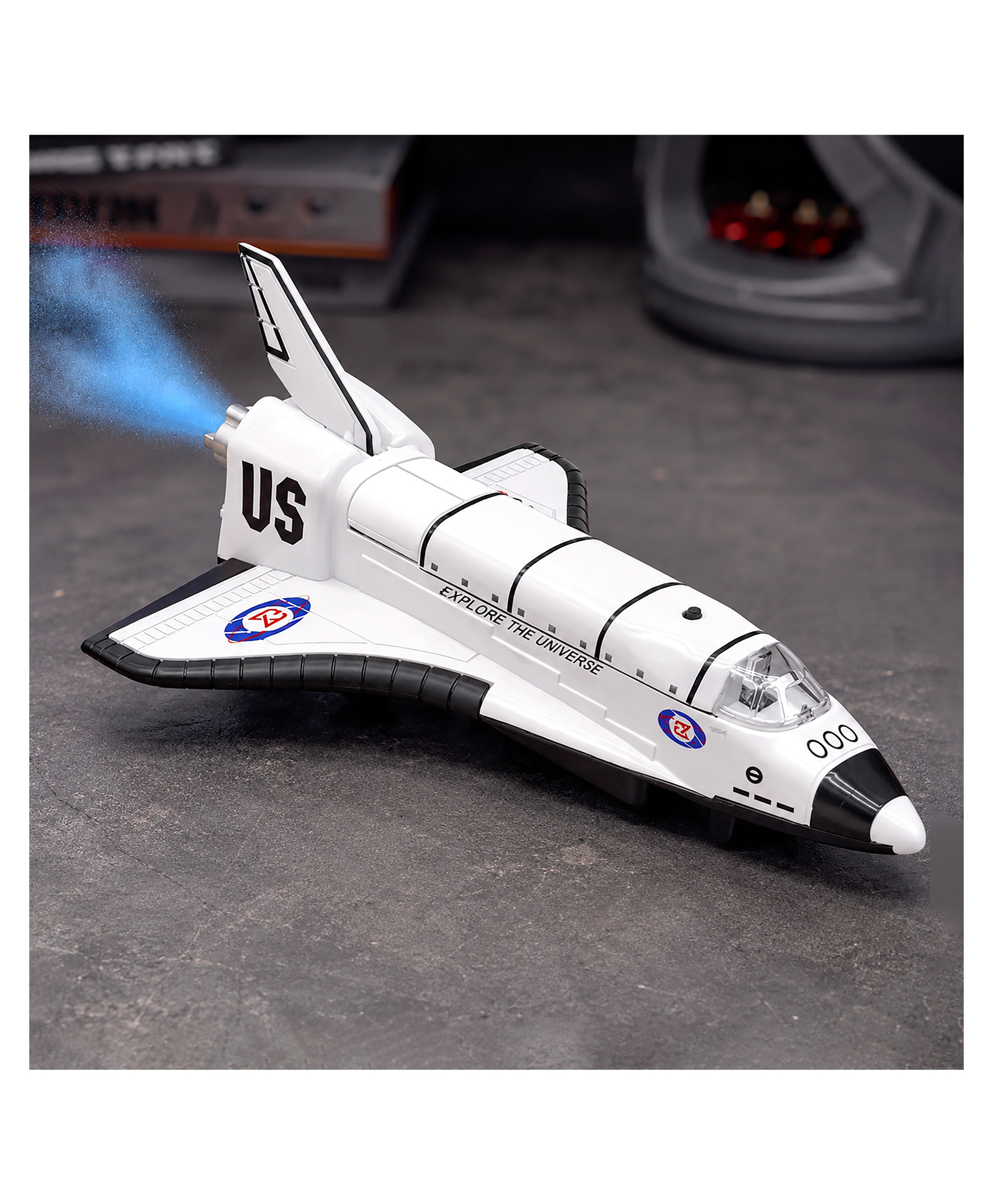 VGRASSP Pull Back Action Die Cast Space Shuttle Toy For Kids - Battery Operated Spacecraft With Lights, Sound And Mist Spray - Color May Vary-image-8