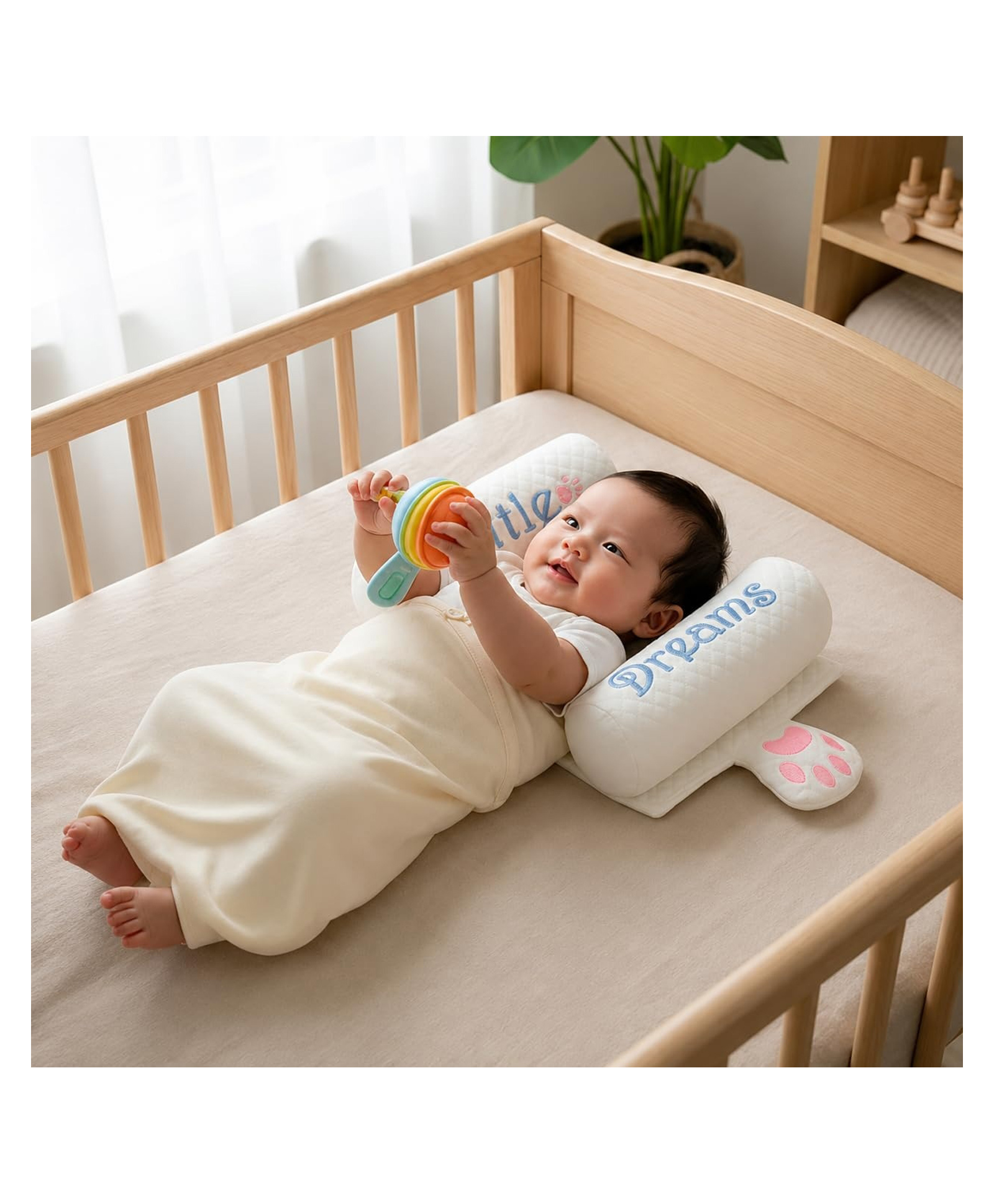 Ortis Newborn Baby Pillow Slide Support Adjustable Soft & Comfortable Sleep Pillow - White-picture-13
