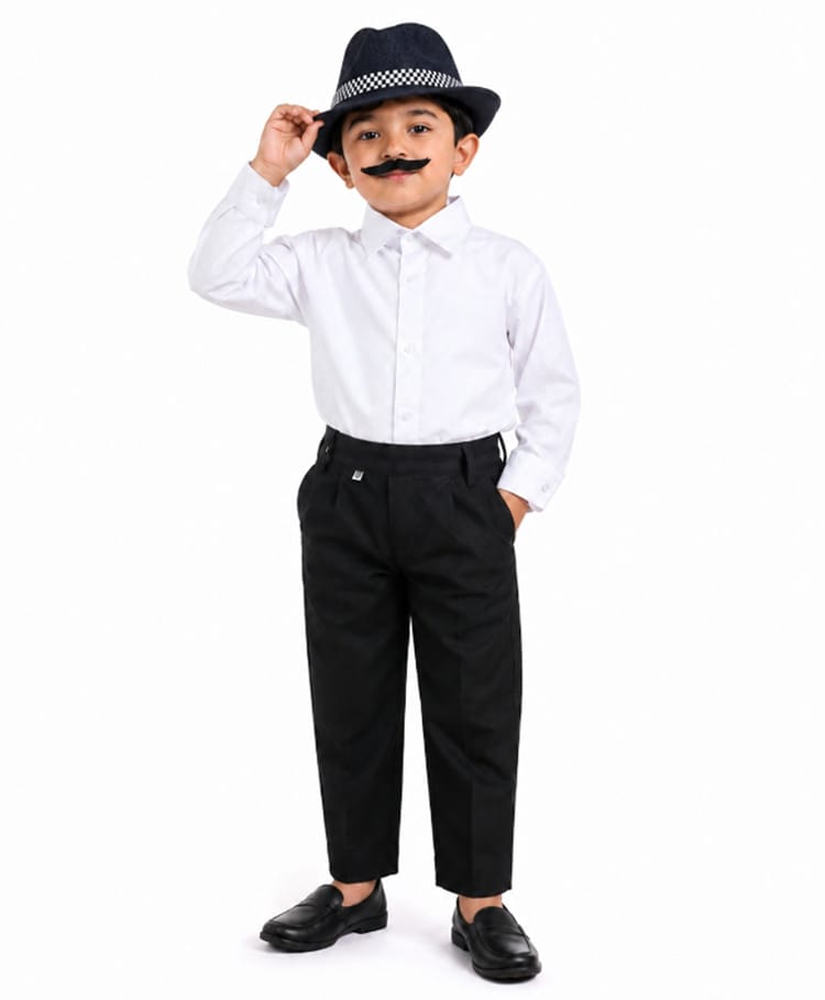 Sarvda Woven Full Sleeves Bhagat Singh Costume - White-image-33