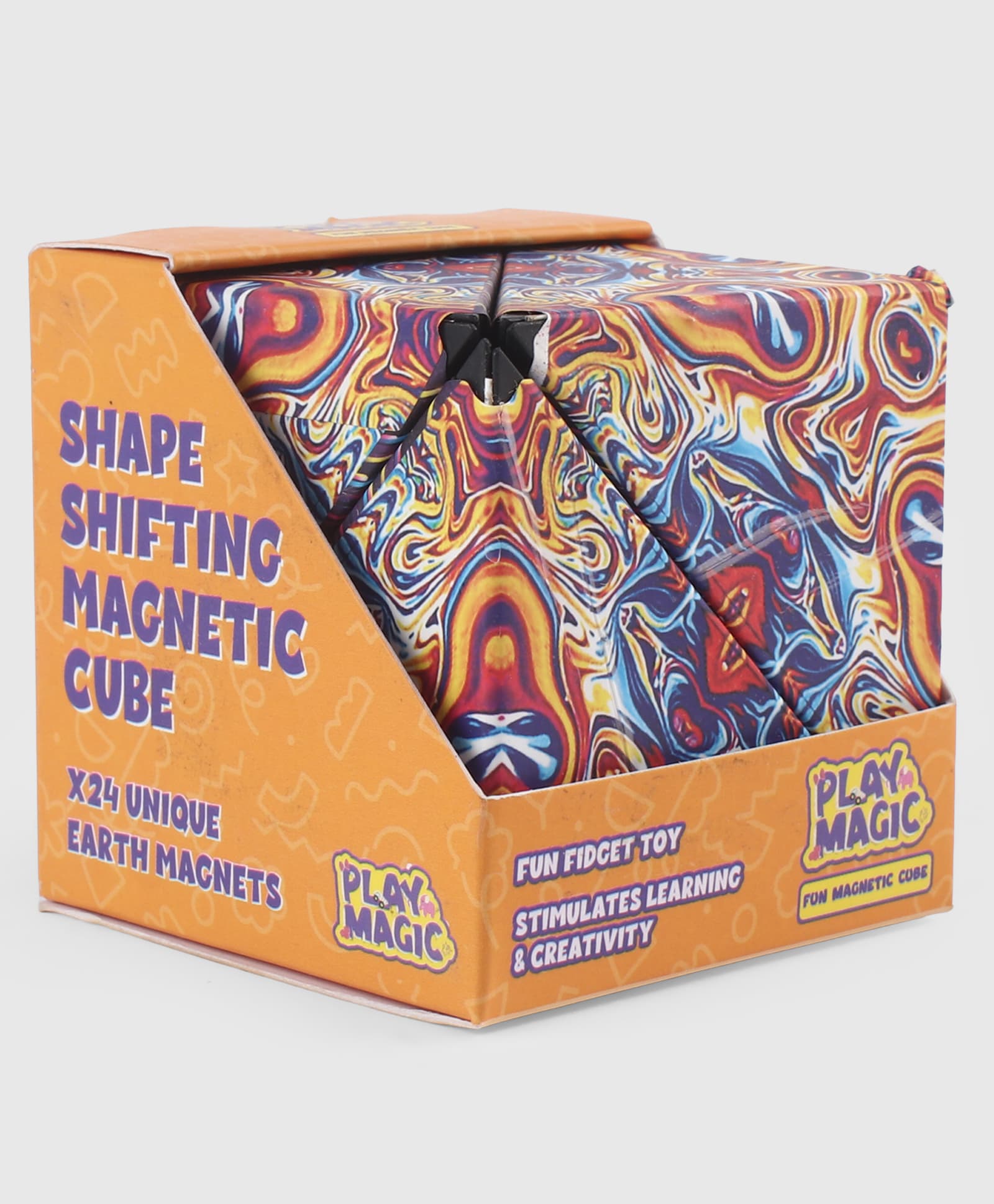 PlayMagic Shape Shifting Magnetic Cube Magnetic Shape Puzzle Cube Toy - Blue & Multi-picture-25