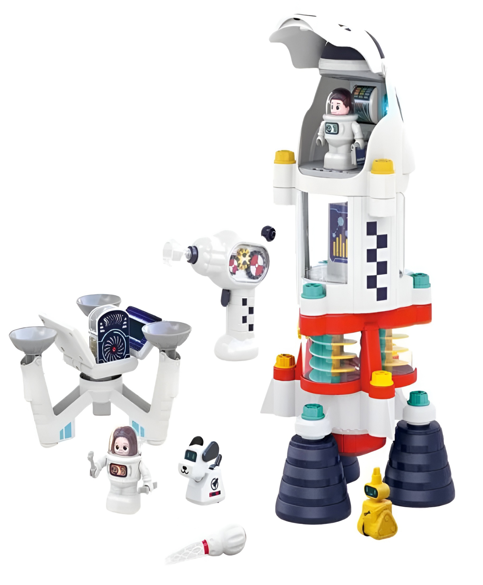 NEGOCIO Rocket Outer Space Plastic 3d Diy Assembly Screw Building Block Sets Model Toy for kids- PACK OF 1- COLOR MAY VARY-image-28