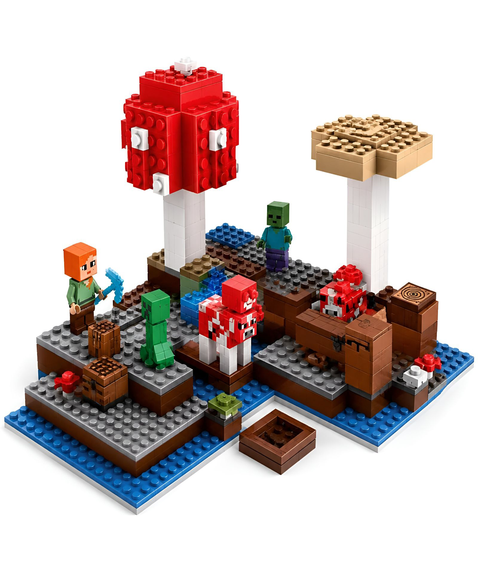 NEGOCIO DIY STEM Construction Bricks with Mini Figures, Creative Models & Educational Play Set| Blocks Game (252, The Mushroom Island) for kids- PACK OF 1- COLOR MAY VARY-image-6