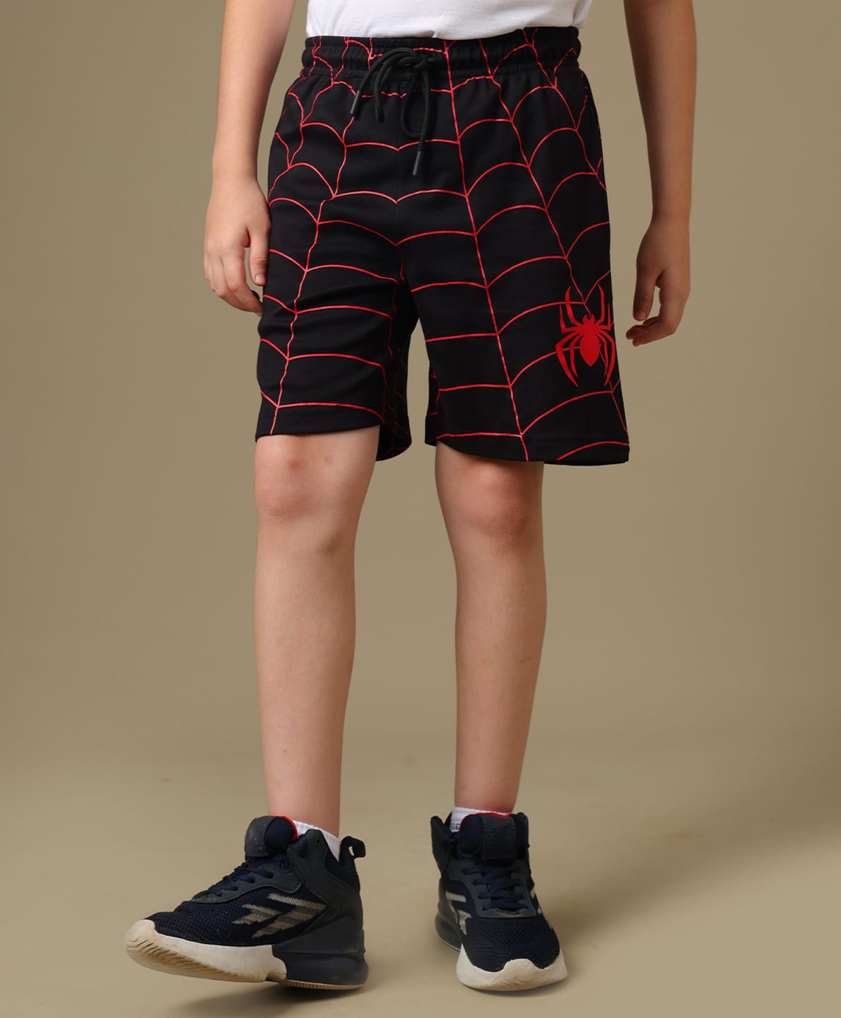 Kidsville Knit Marvel Featuring Spider Man Printed Shorts - Black-picture-16