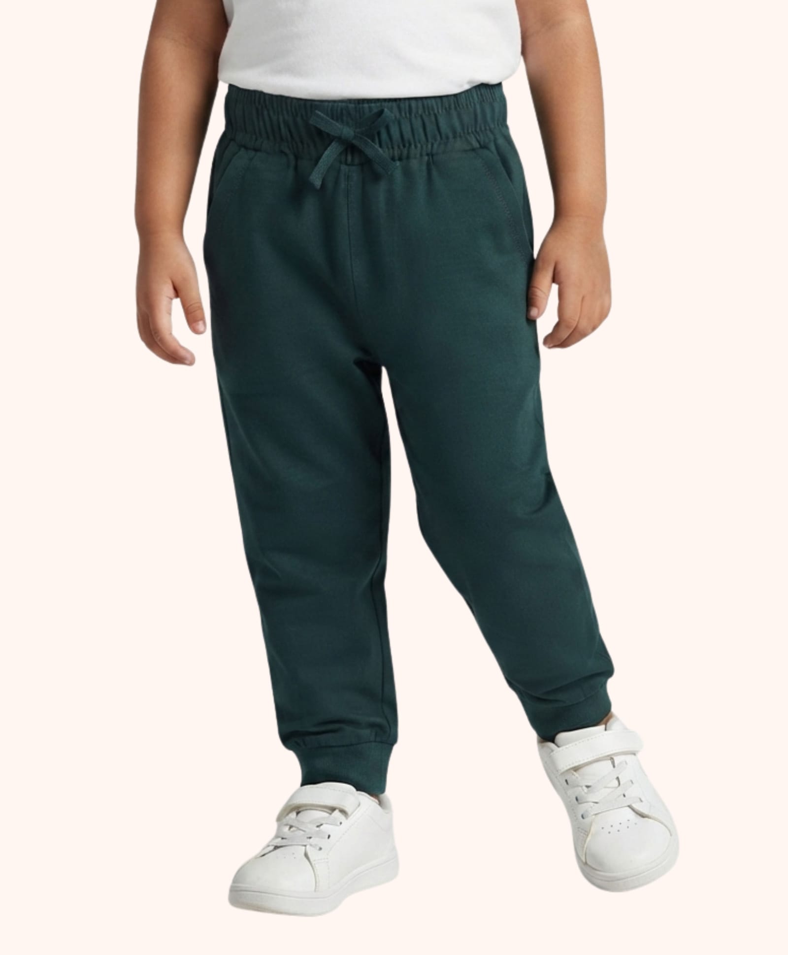 Orange Sugar 100% Cotton Knit Solid Joggers - Bottle Green-image-33