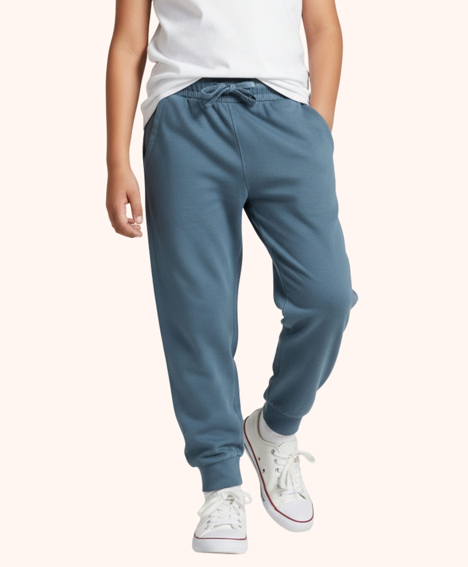 Orange Sugar 100% Cotton Knit Solid Joggers - Air Force Blue-picture-10